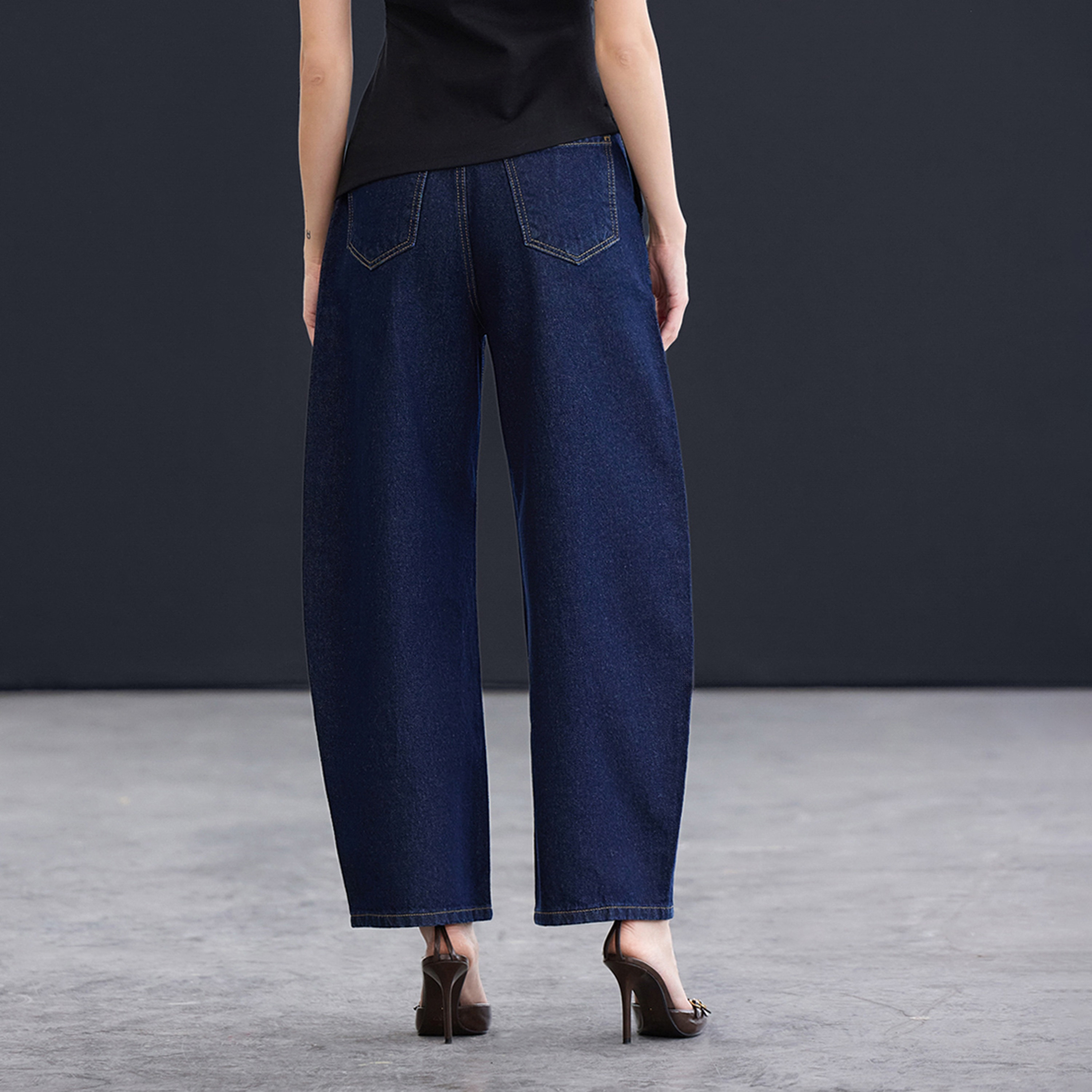Trendyolmilla Blue Cotton Women's Barrel Leg Jeans-women-clothing-jeans-image-4