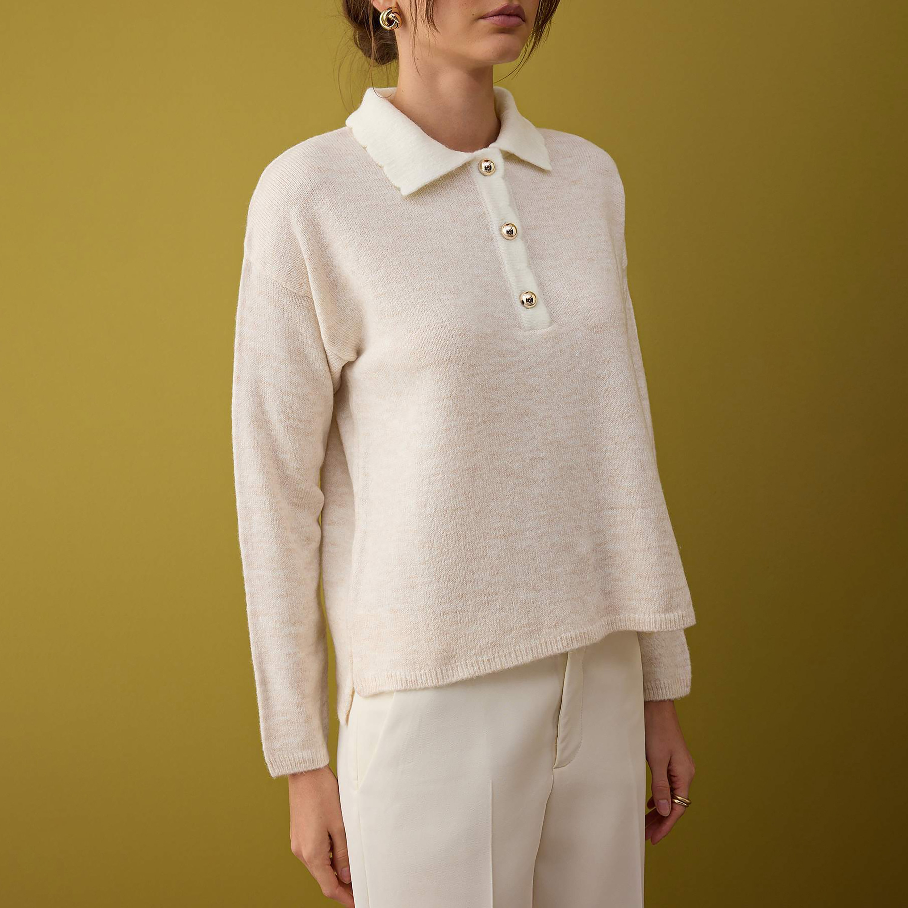 Trendyolmilla Stone Collared Dropped Sleeves Women's Sweater-women-winterwear-cardigansandjumpers-jumpers-image-5