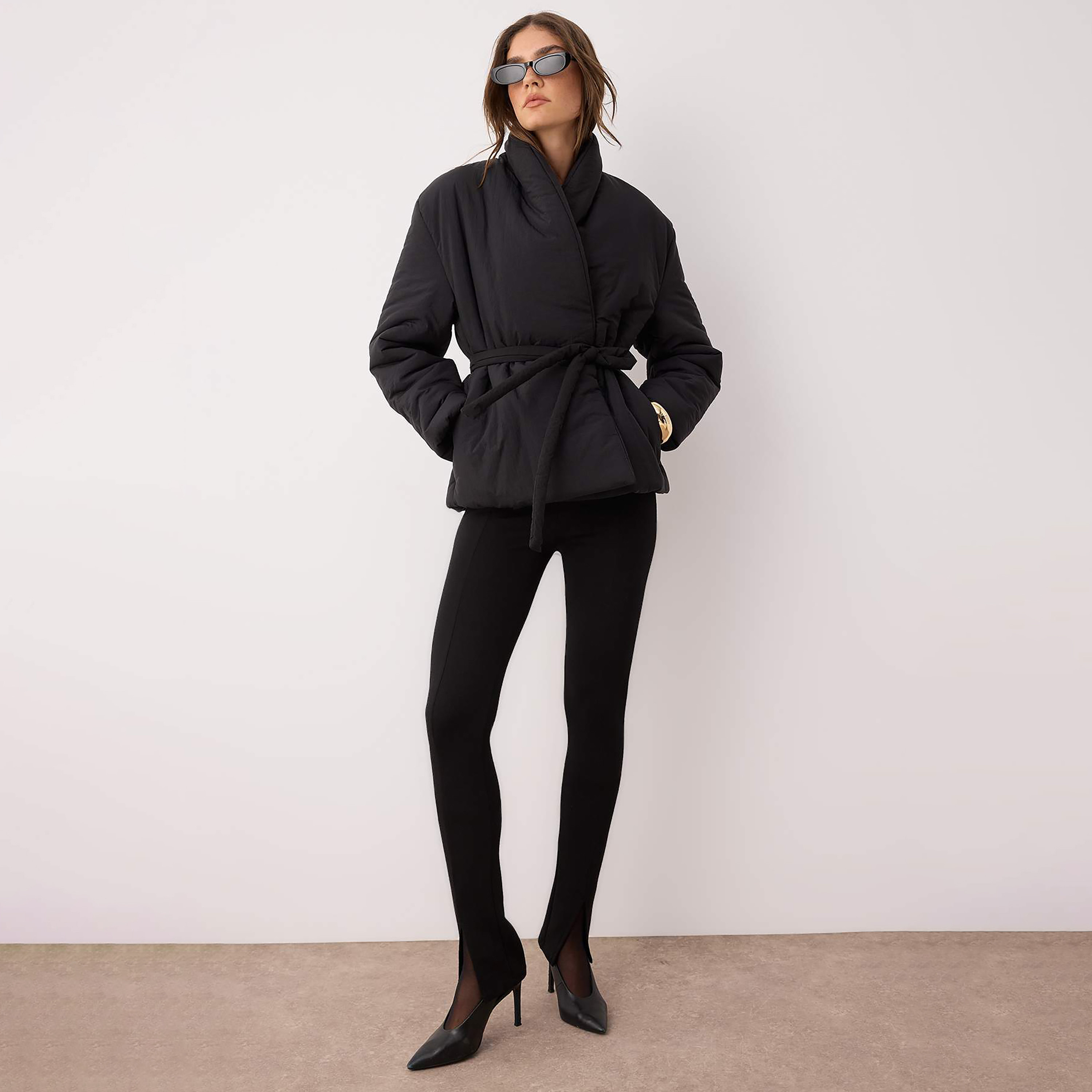 جاكيت بافر حريمي أسود بياقة شال من تريندyolميلا-women-winterwear-coatsandjackets-jackets-image-3