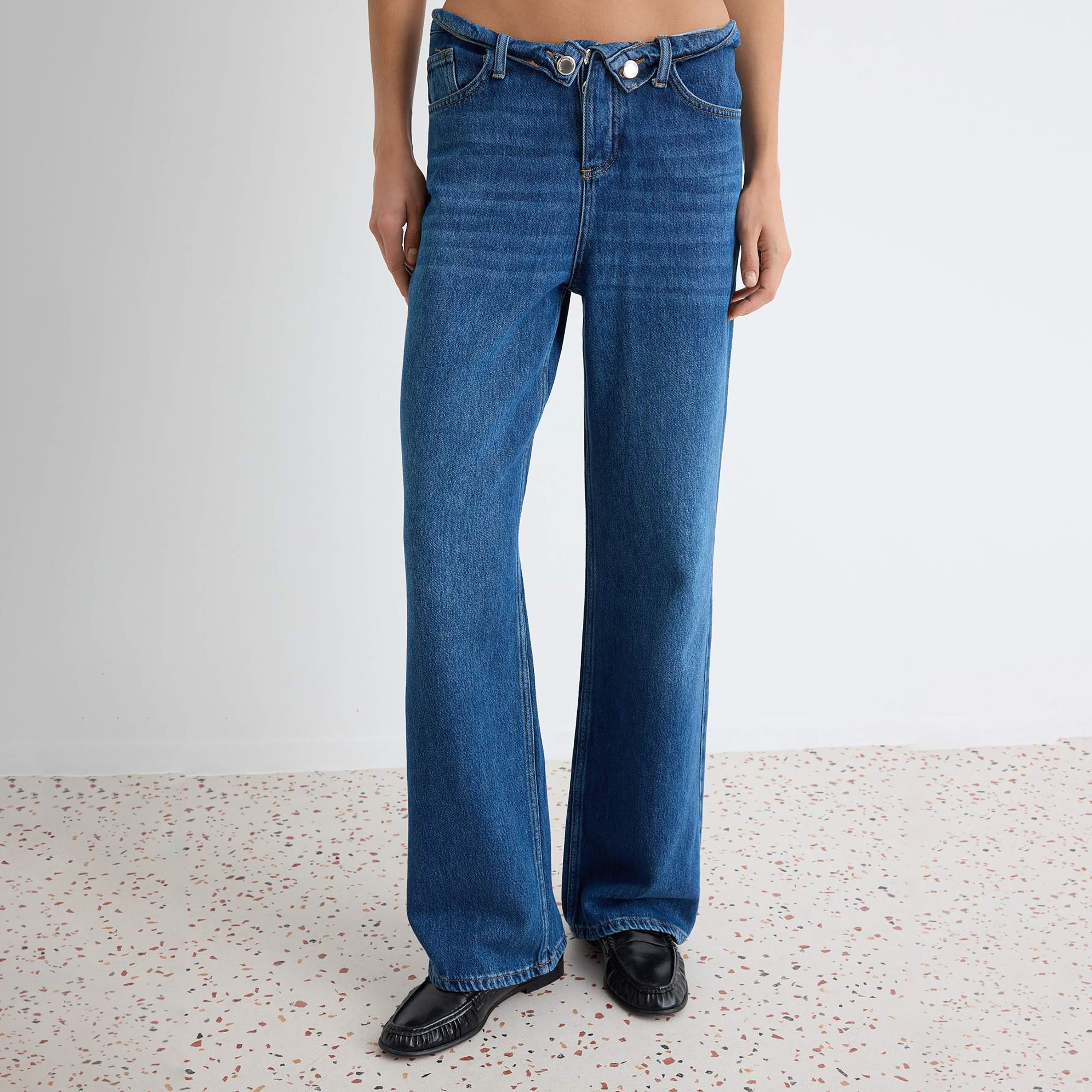 Trendyolmilla Blue Women's Straight Jeans-women-clothing-jeans-image-3