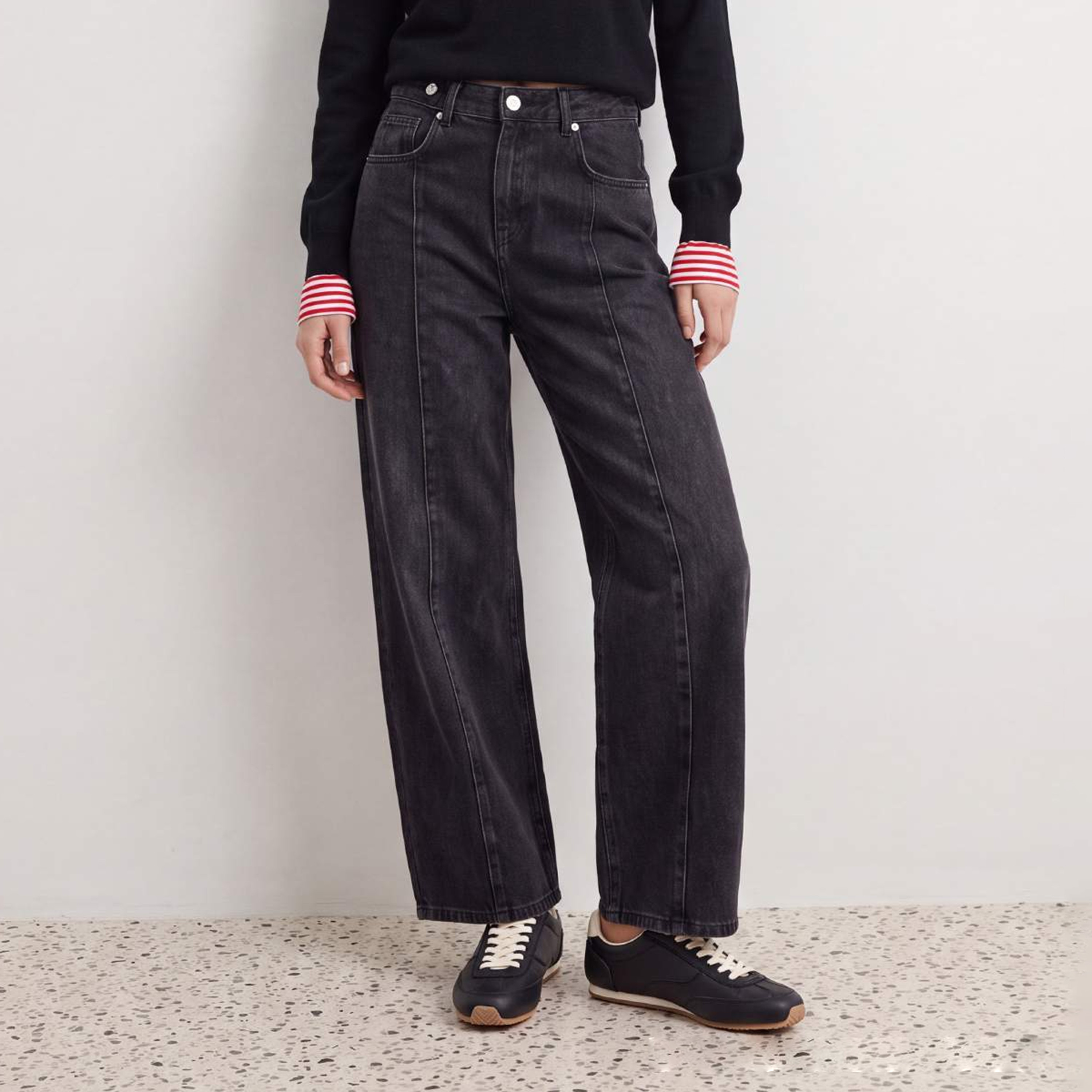 Trendyolmilla Black Women's Barrel Leg Jeans-women-clothing-jeans-image-1