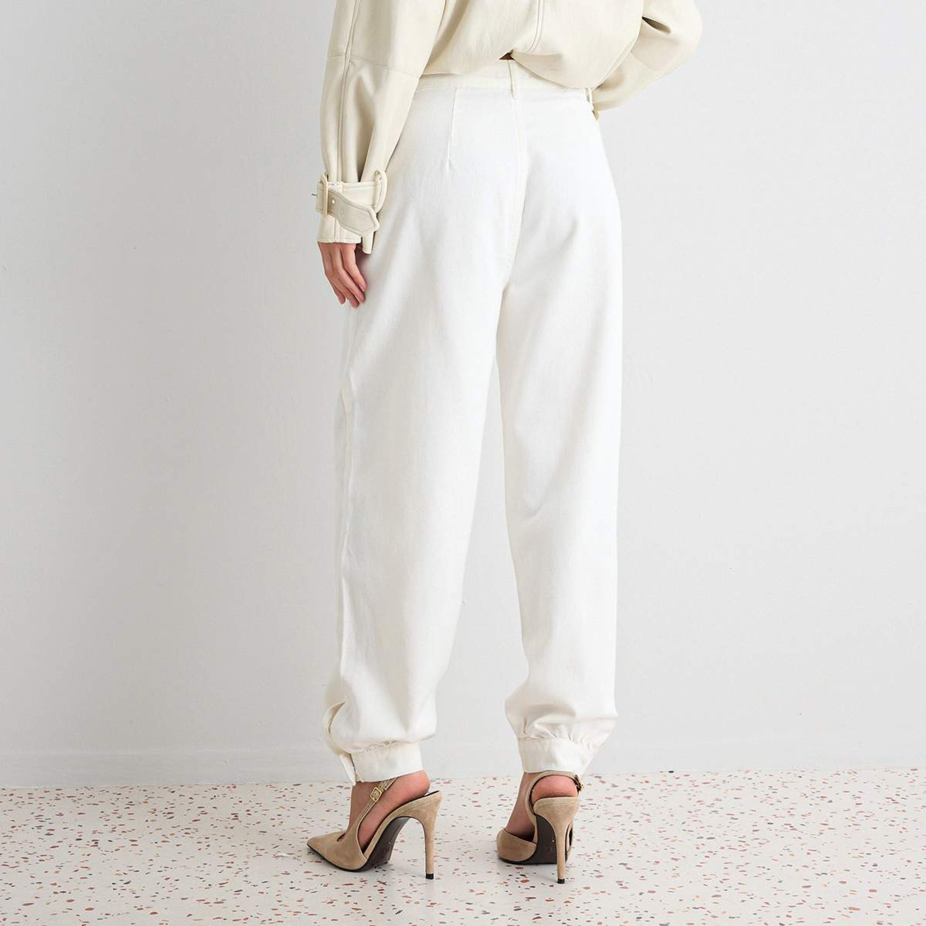 Trendyolmilla White Cotton Women's Cuffed Jeans-women-clothing-jeans-image-4