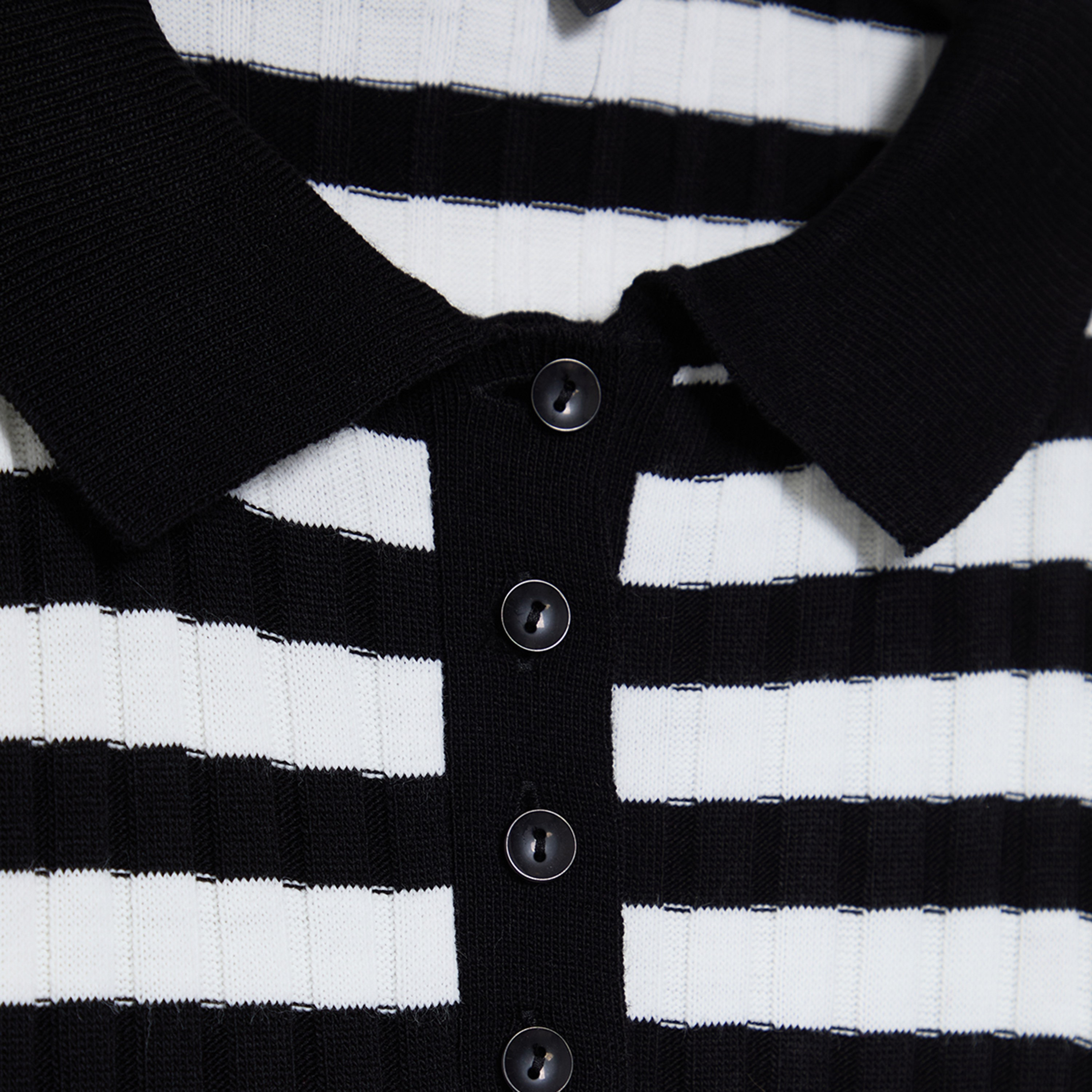 Trendyolmilla Black Striped Collared Women's Knit Top-women-clothing-shirtsandblouses-blouses-image-6