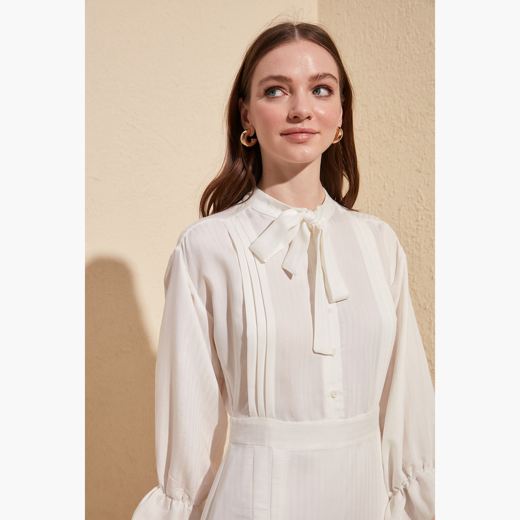 Trendyol Solid Mini A-line Dress with Long Sleeves-women-clothing-dresses-image-4