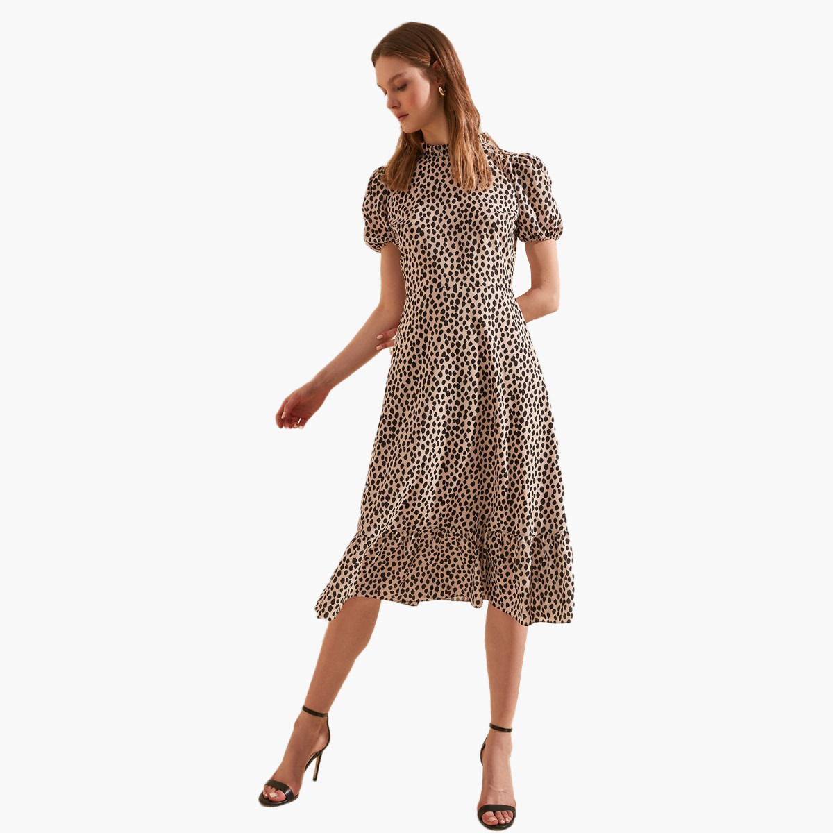 ترينديول أخضر متوسط الطول فستان-women-clothing-dresses-image-7