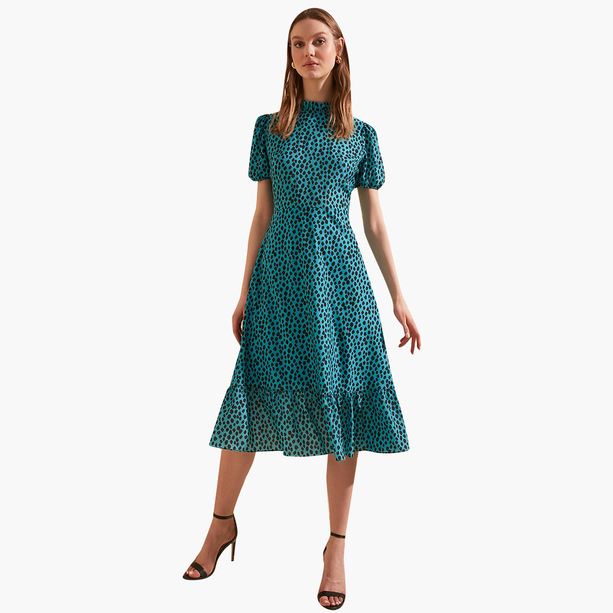 ترينديول أخضر متوسط الطول فستان-women-clothing-dresses-image-1