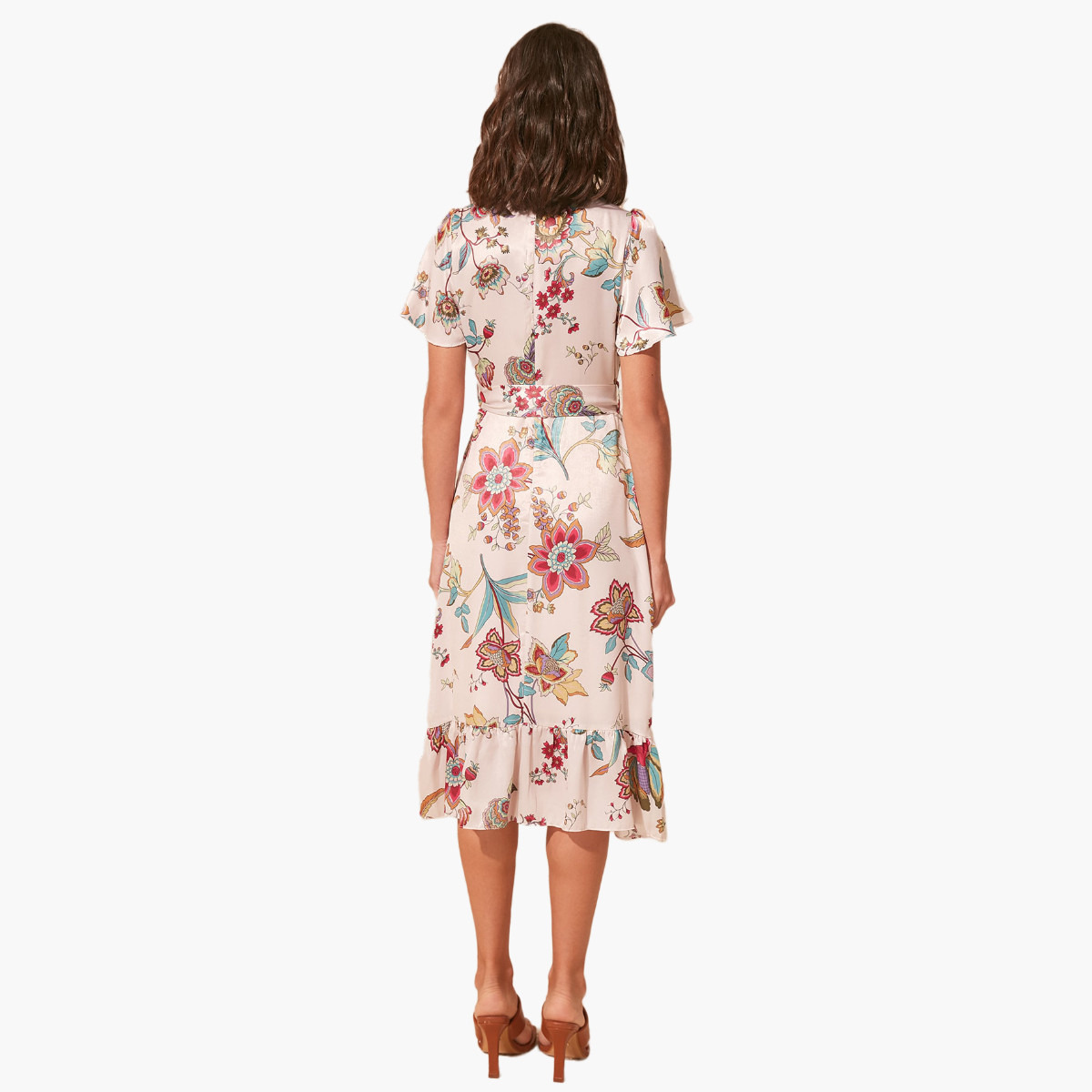 فستان ميدي ملفوف بياقة V وأكمام متسعة وطبعات زهرية من ترينديول-women-clothing-dresses-image-4