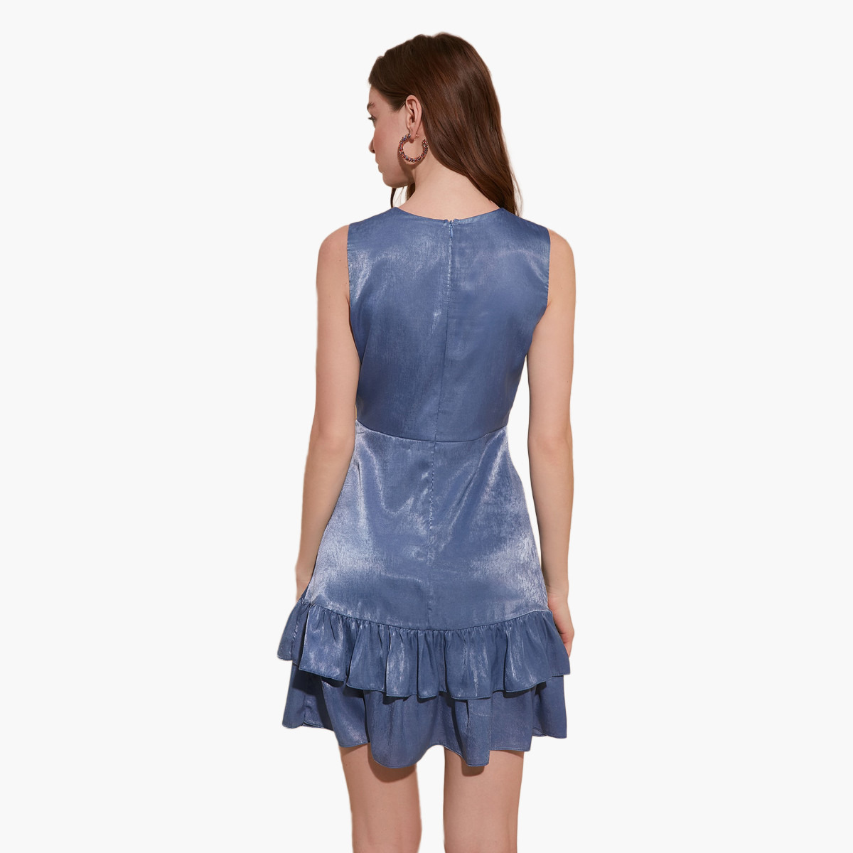 فستان قصير بارز الملمس بدون أكمام بياقة ضيقة من ترينديول-women-clothing-dresses-image-7