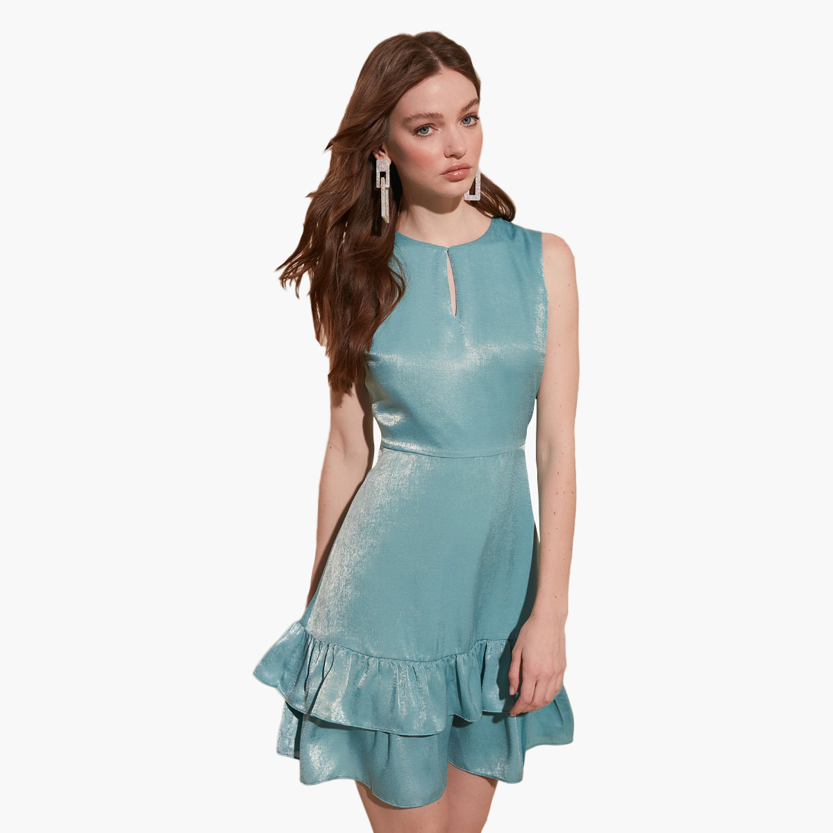 Trendyol Textured Mini Bodycon Sleeveless Dress with Crew Neck-women-clothing-dresses-image-2
