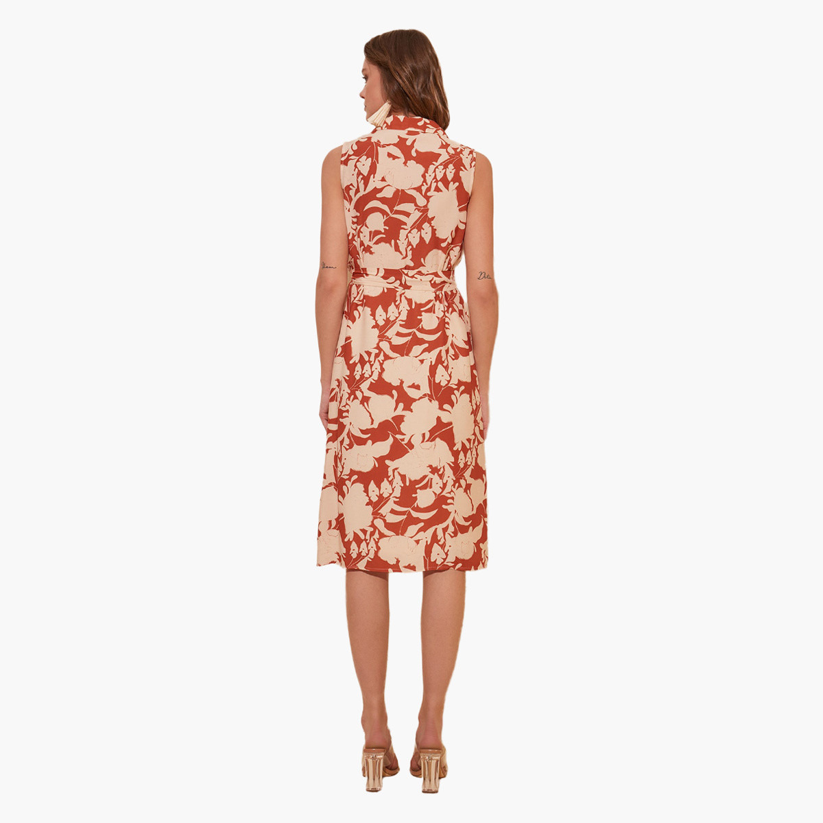 Trendyol Printed Shift Midi Sleeveless Dress with Tie Ups-women-clothing-dresses-image-3