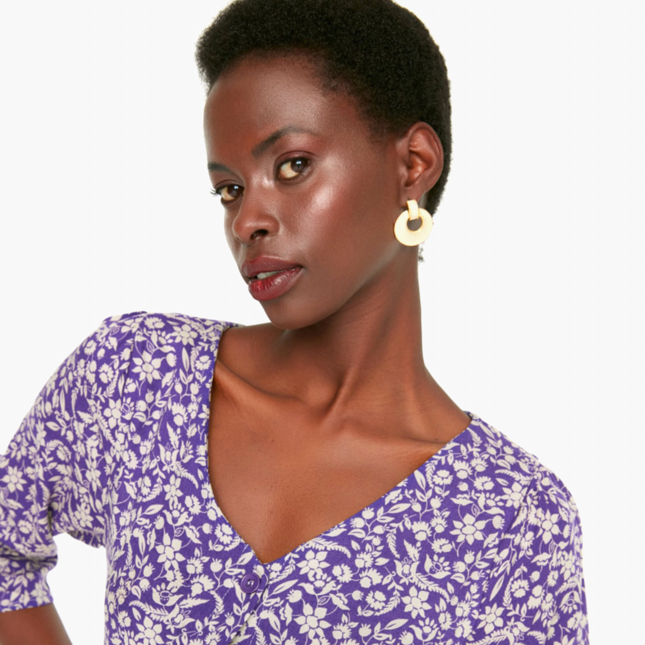Trendyol Women Printed Purple Tie Back Front Slit Midi Dress-women-clothing-dresses-image-2
