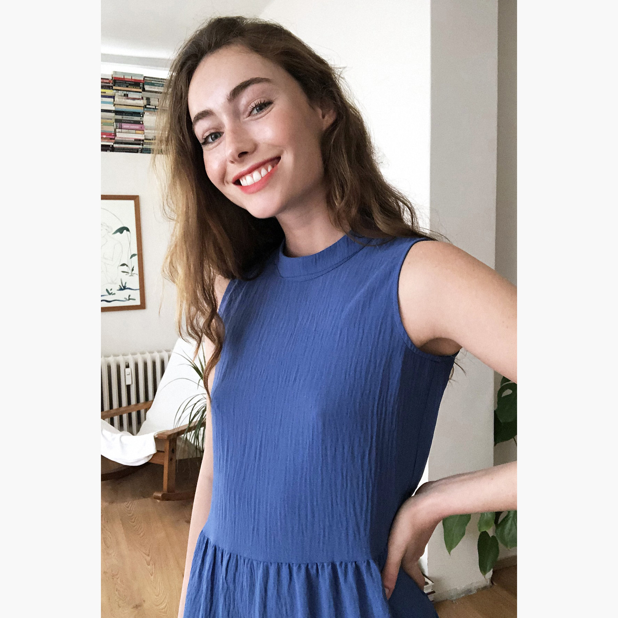 فستان إيه لاين ميدي بارز الملمس متعدد الطبقات بياقة عالية من ترينديول-women-clothing-dresses-image-2