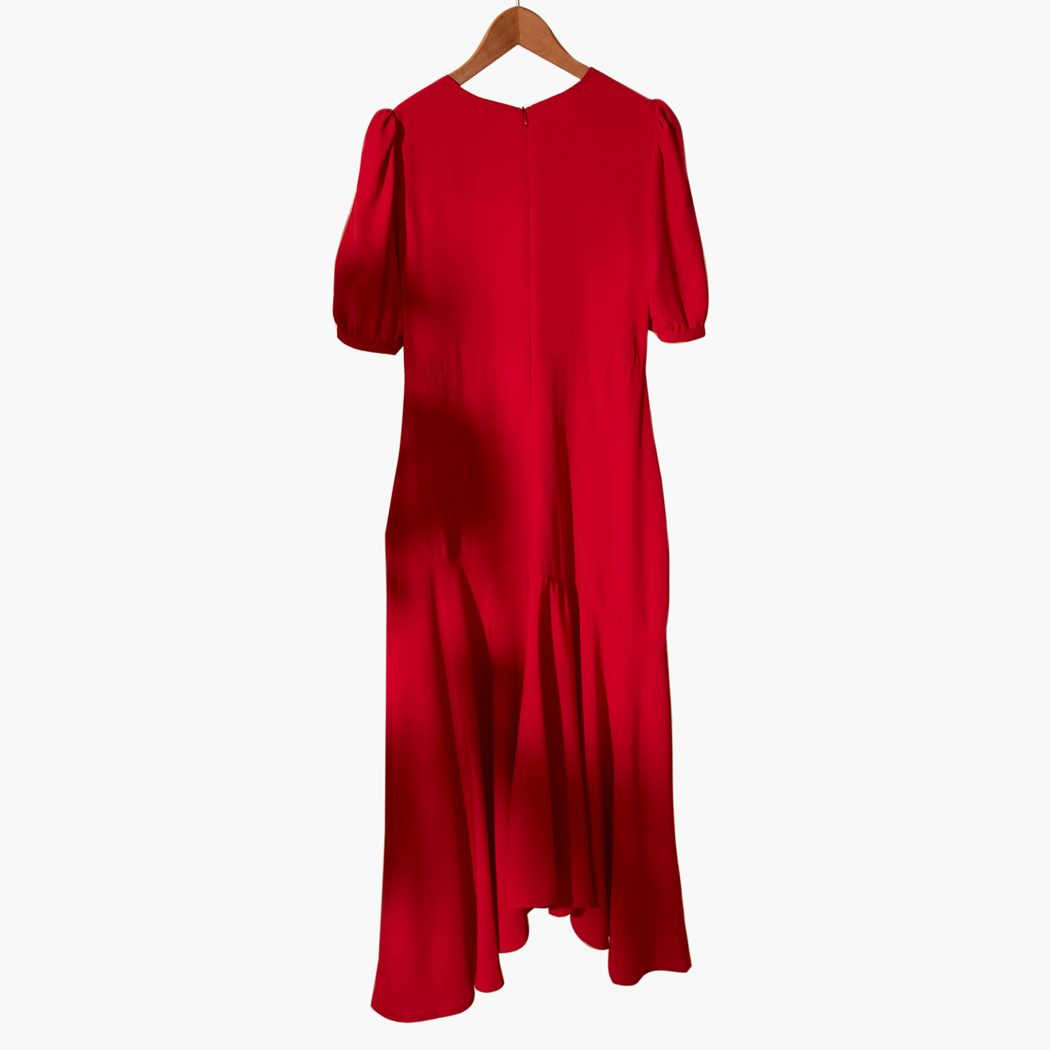Trendyol Solid Round Neck Maxi A-line Dress with Puff Sleeves-women-clothing-dresses-image-6