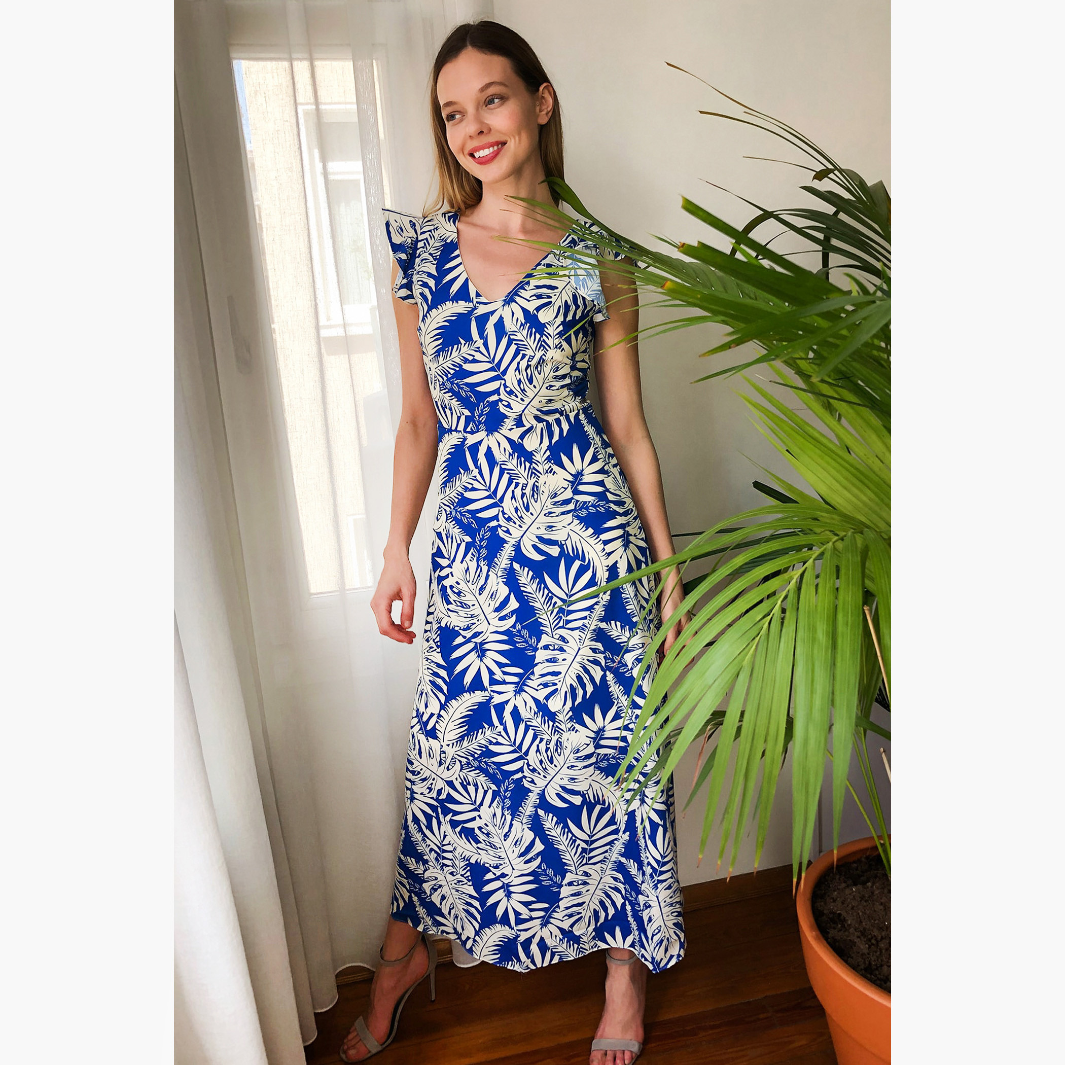 Tropical print on sale dresses with sleeves