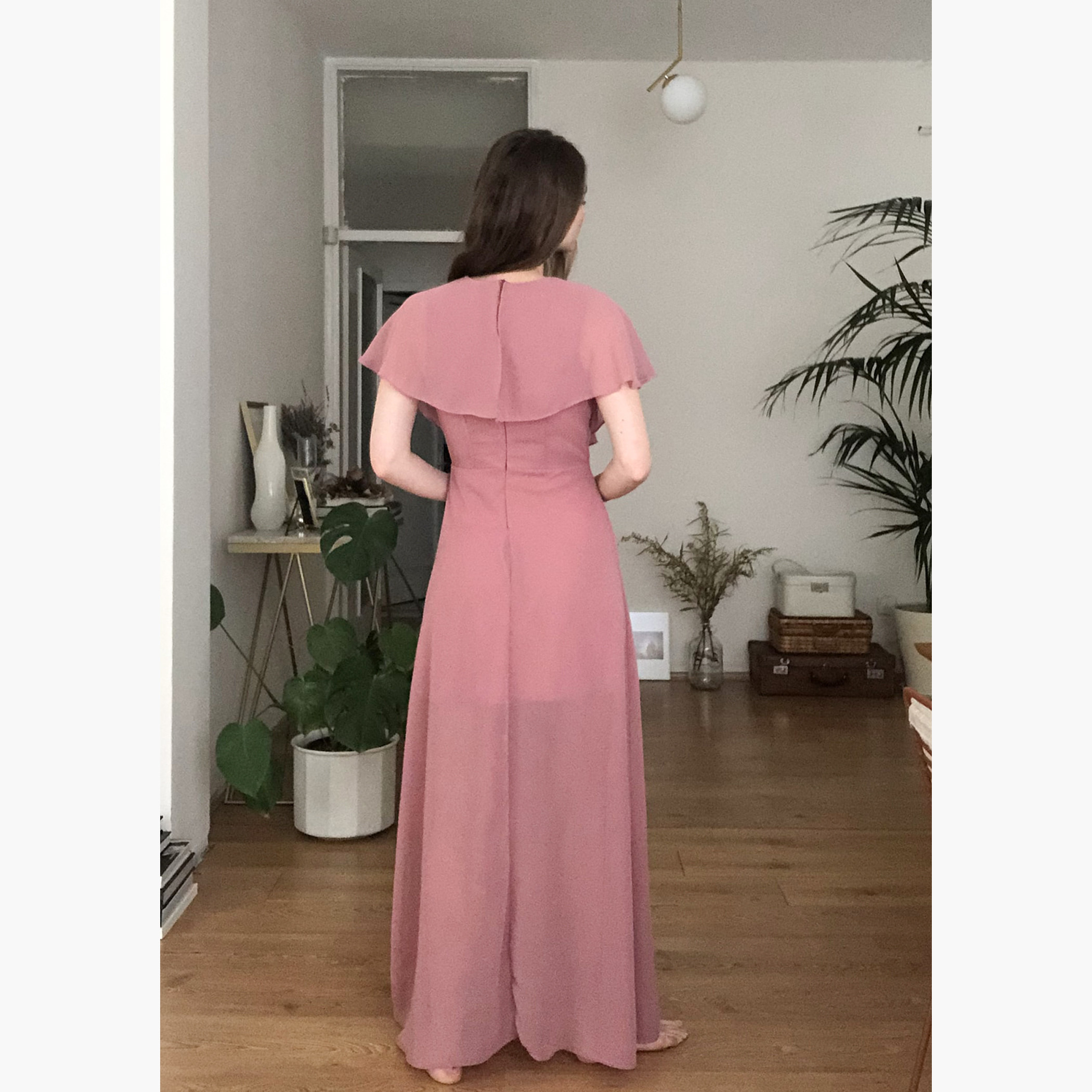 Trendyol Solid V-Neck Maxi Dress with Cap Sleeves-women-clothing-dresses-image-6