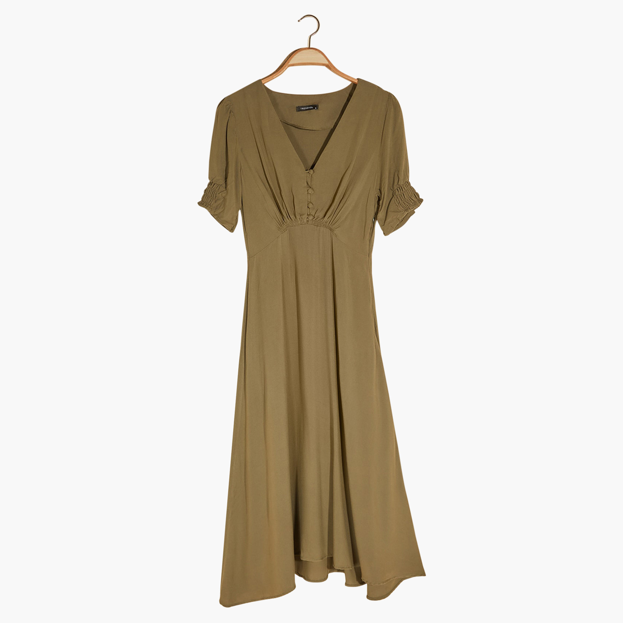 Trendyol V-neck Maxi Dress with Short Sleeves-women-clothing-dresses-image-1