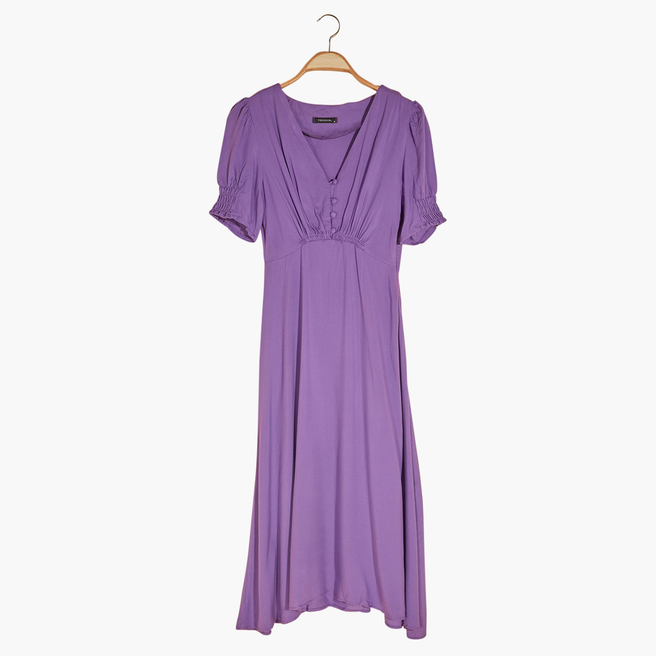 Trendyol V-neck Maxi Dress with Short Sleeves-women-clothing-dresses-image-4
