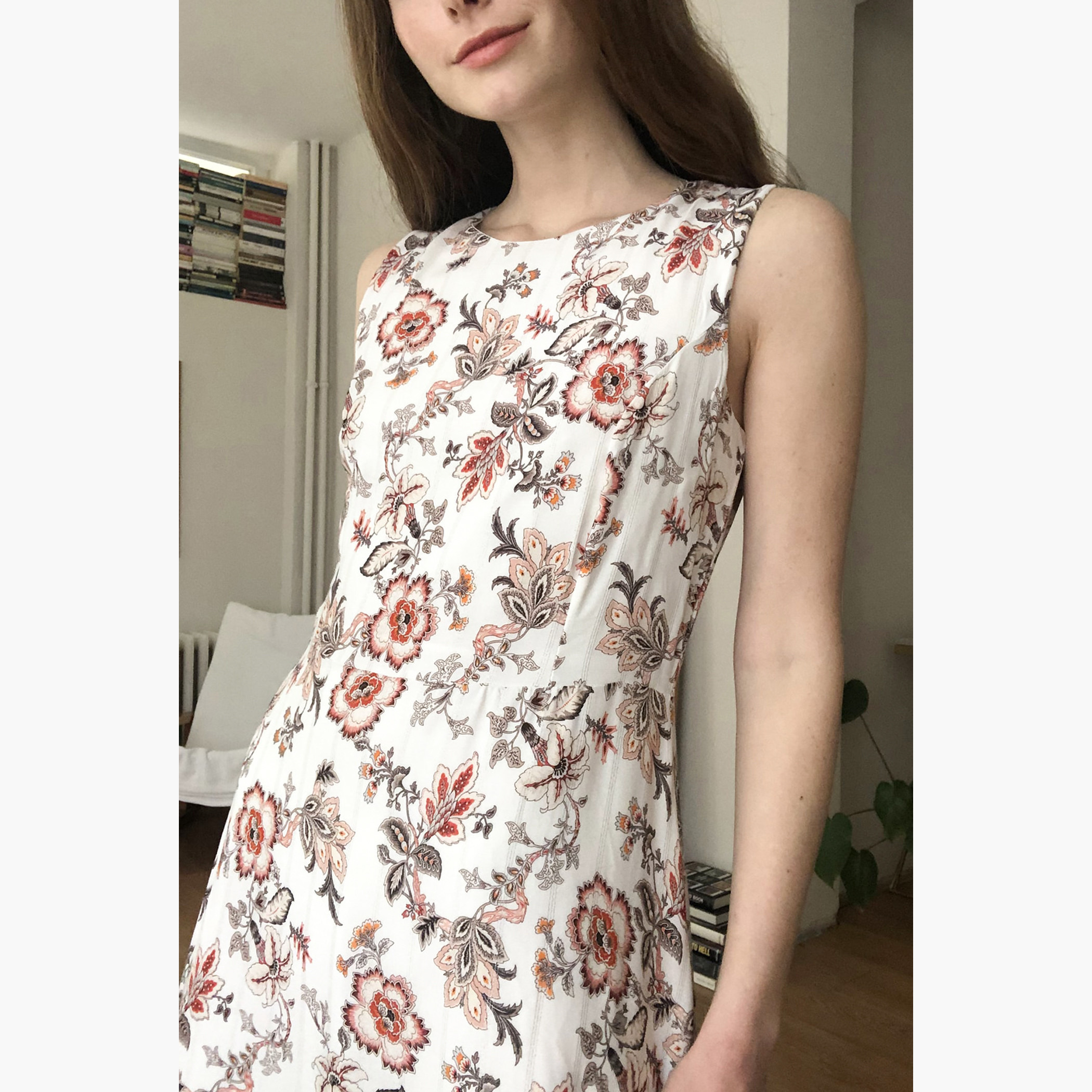 Trendyol Floral Print Maxi A-line Sleeveless Dress with Round Neck-women-clothing-dresses-image-2