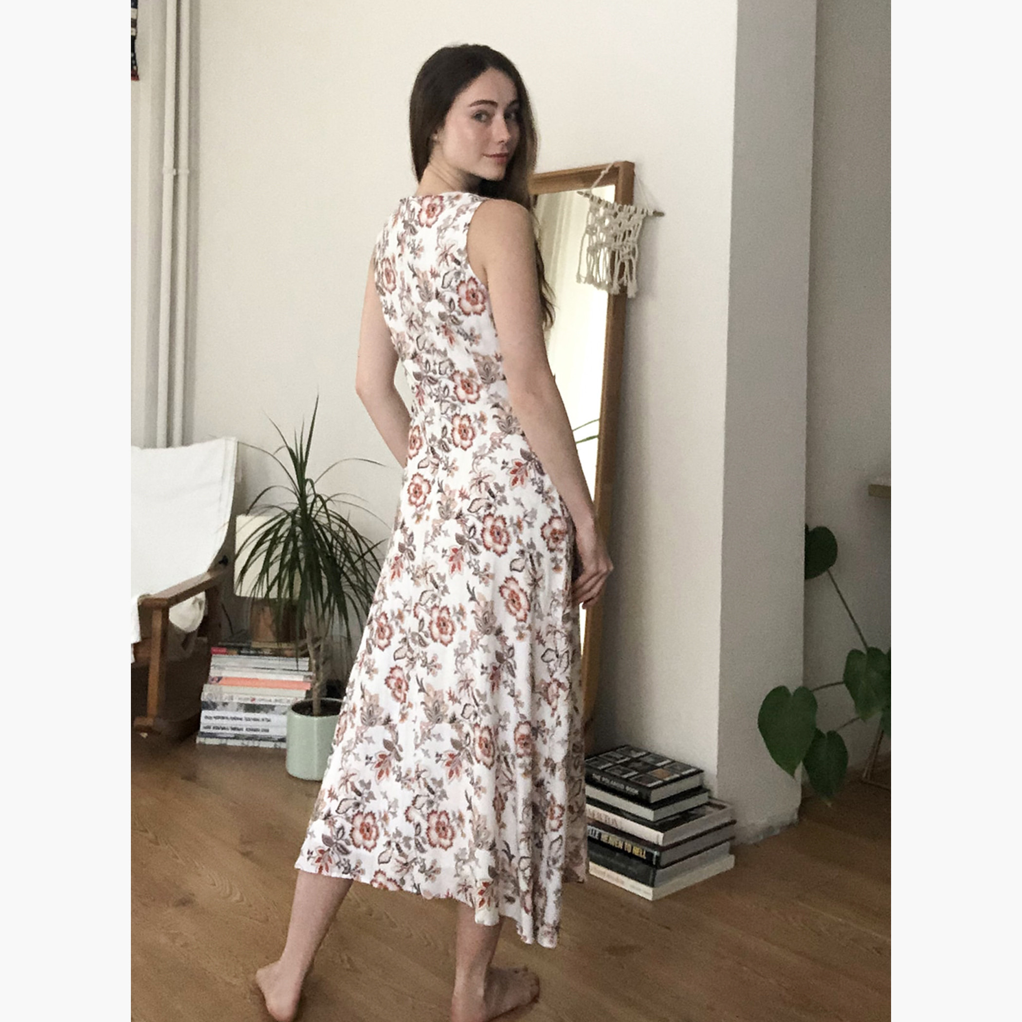 Trendyol Floral Print Maxi A-line Sleeveless Dress with Round Neck-women-clothing-dresses-image-5