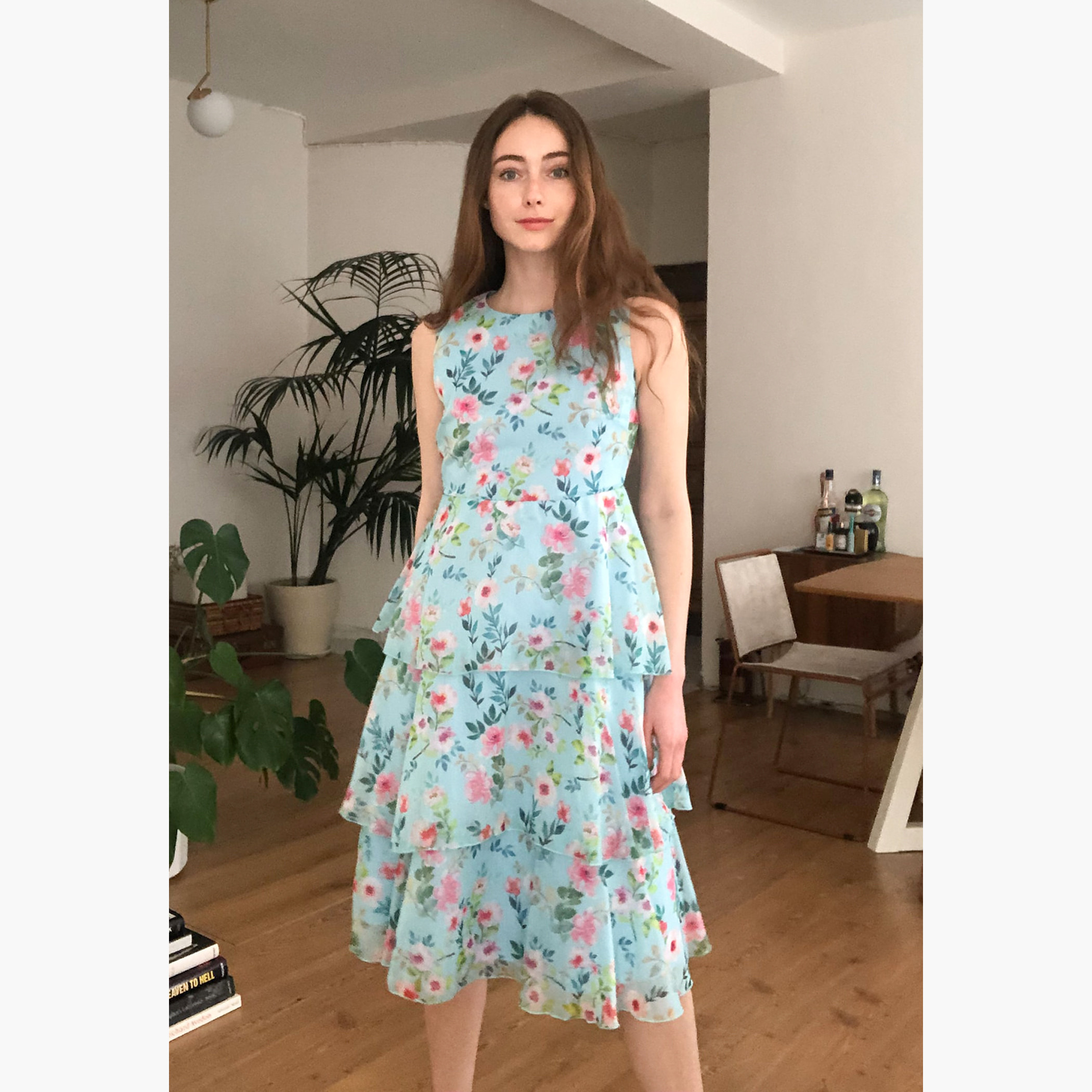 فستان ميدي دون أكمام متعدد الطبقات بطبعات أزهار من ترينديول-women-clothing-dresses-image-1