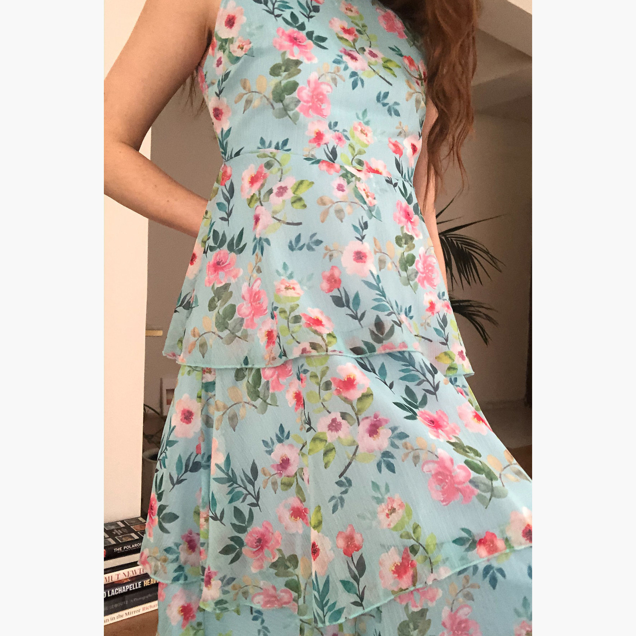 فستان ميدي دون أكمام متعدد الطبقات بطبعات أزهار من ترينديول-women-clothing-dresses-image-2
