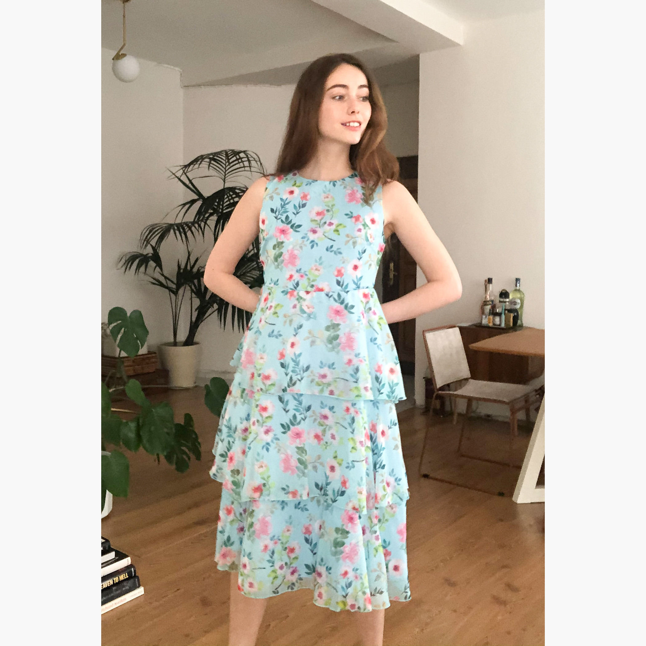 فستان ميدي دون أكمام متعدد الطبقات بطبعات أزهار من ترينديول-women-clothing-dresses-image-3