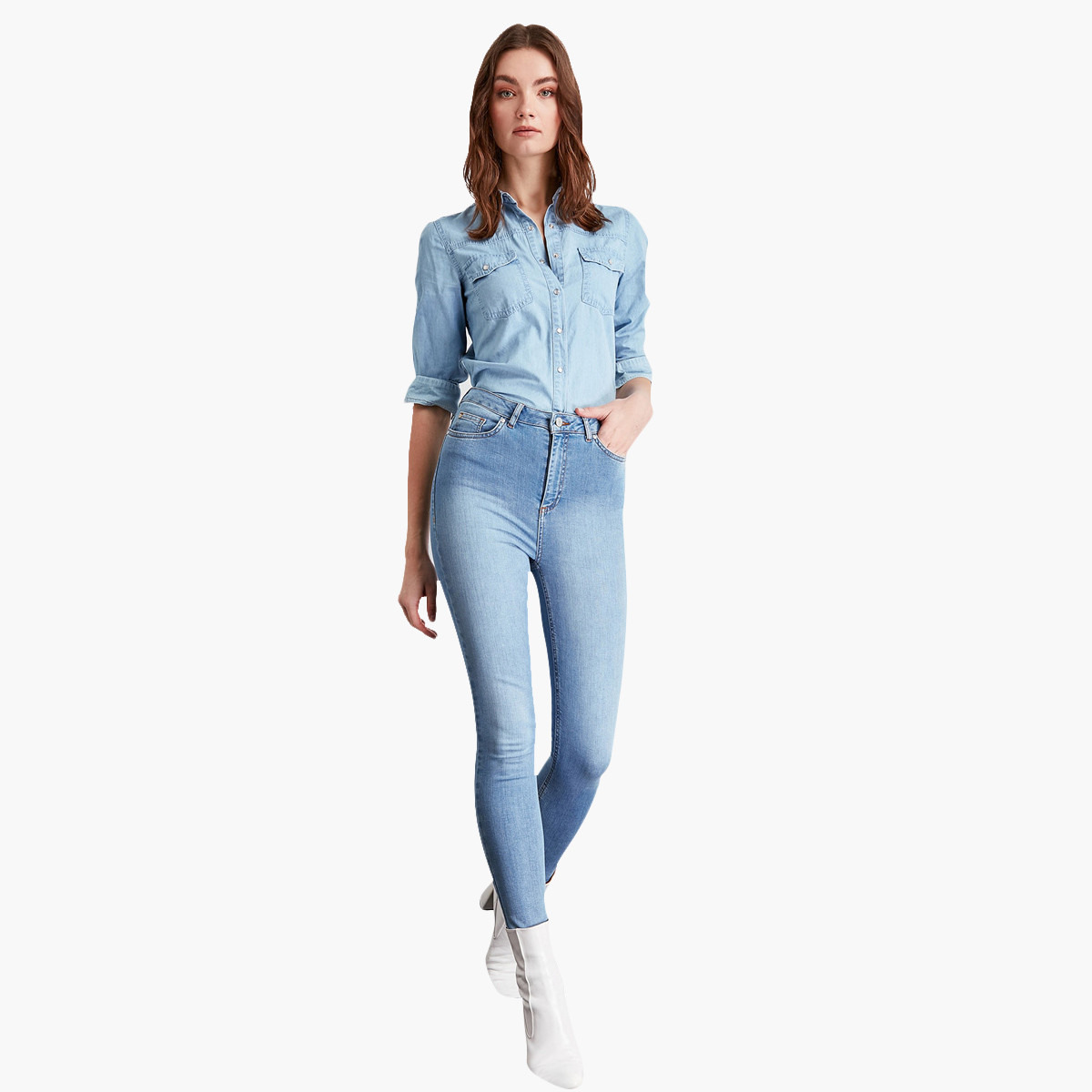 بنطلون جينز سكيني باهت بخصر مرتفع من ترينديول-women-clothing-bottoms-jeans-image-2