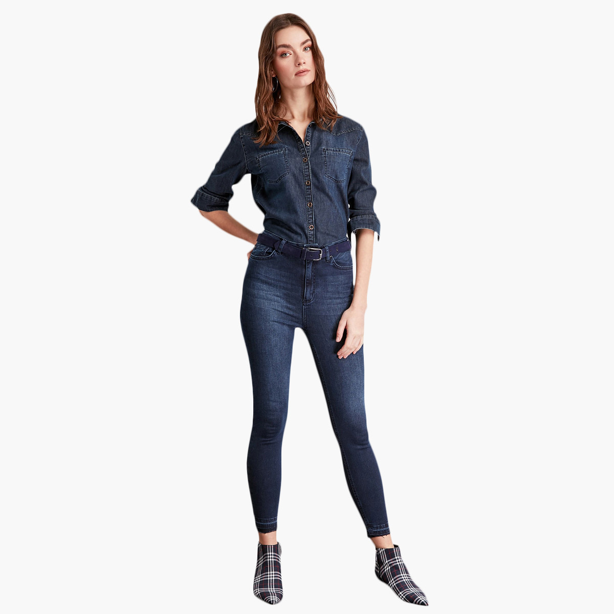 بنطلون جينز سكيني بخصر مرتفع وأطراف ضيّقة من ترينديول-women-clothing-bottoms-jeans-image-2