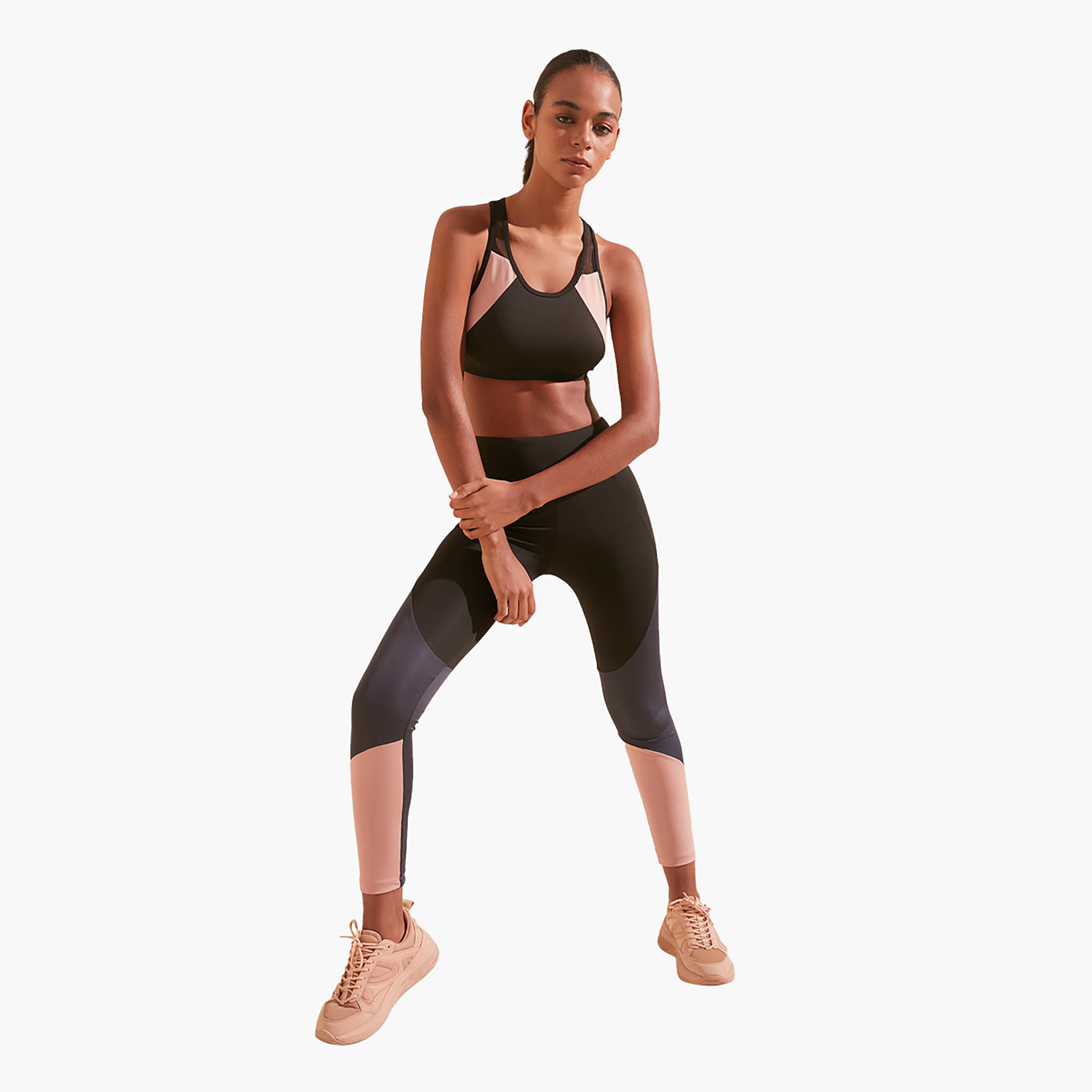 بنطلون ليقنز بقوالب ملونة وخصر متوسط الارتفاع من ترينديول-women-clothing-bottoms-leggings-image-3