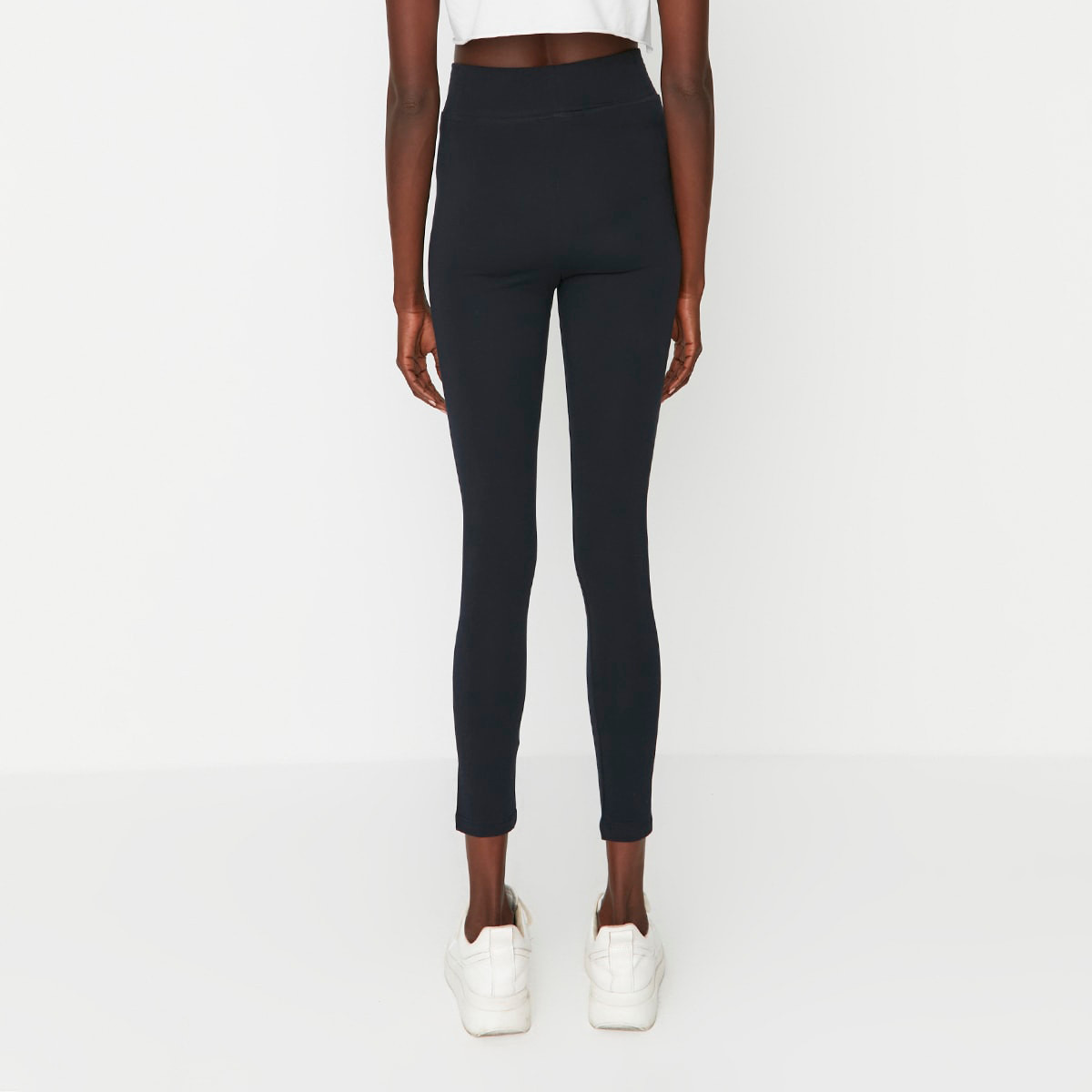 حزمة من 2 طماق ترينديول ساده عالية الخصر للنساء باللونين الأزرق الداكن والرمادي-women-clothing-leggings-image-2