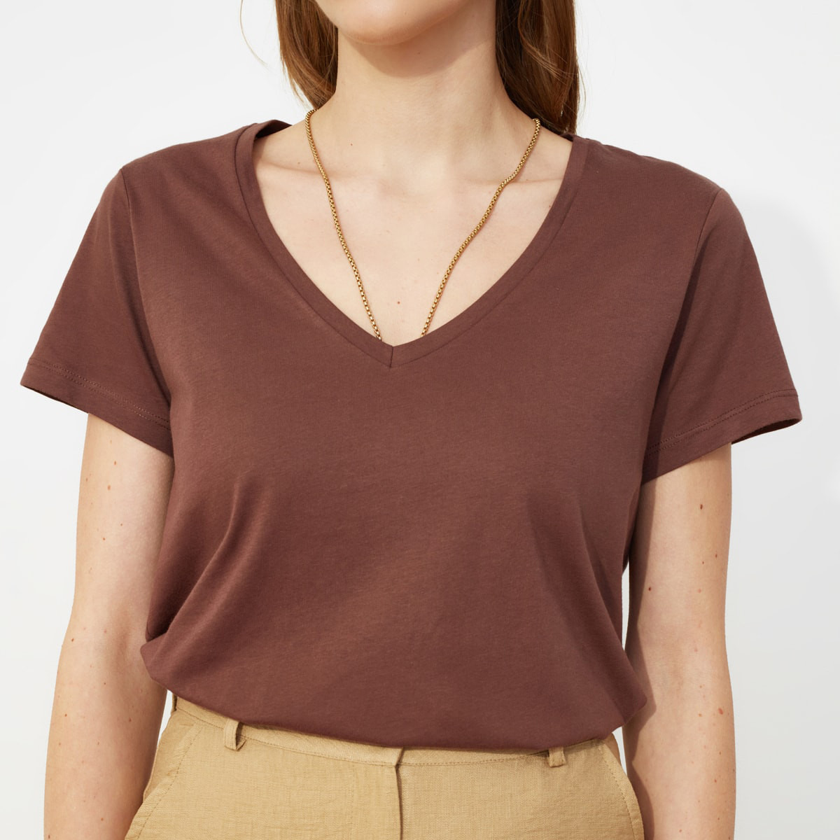 Pack of 2 Trendyol Women Cotton Solid Brown T-Shirt-women-clothing-tshirts-image-7