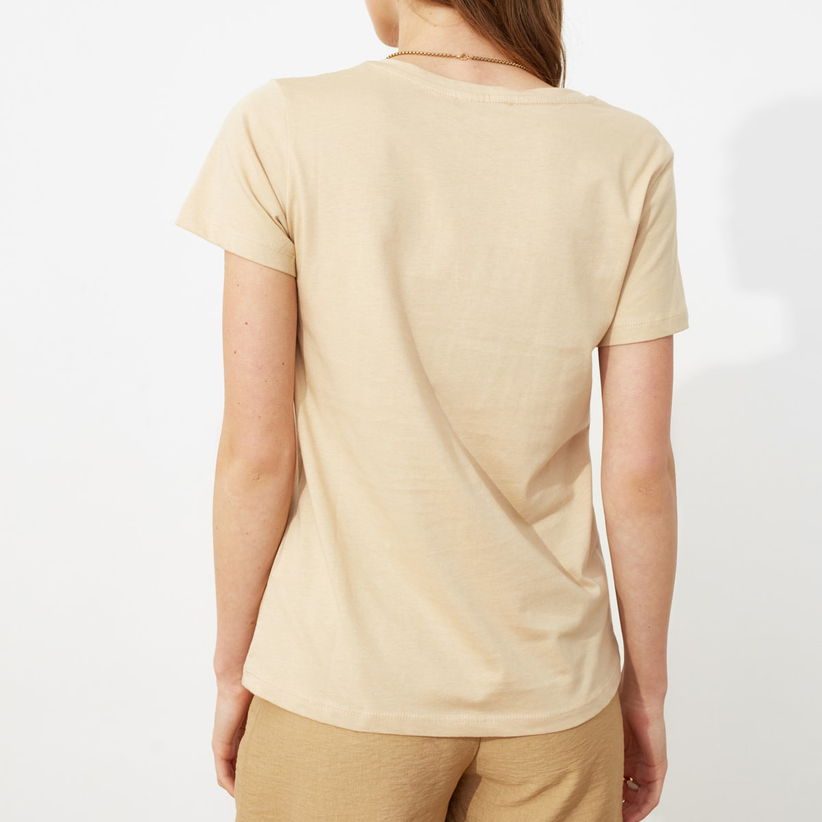Pack of 2 Trendyol Women Cotton Solid Brown T-Shirt-women-clothing-tshirts-image-8