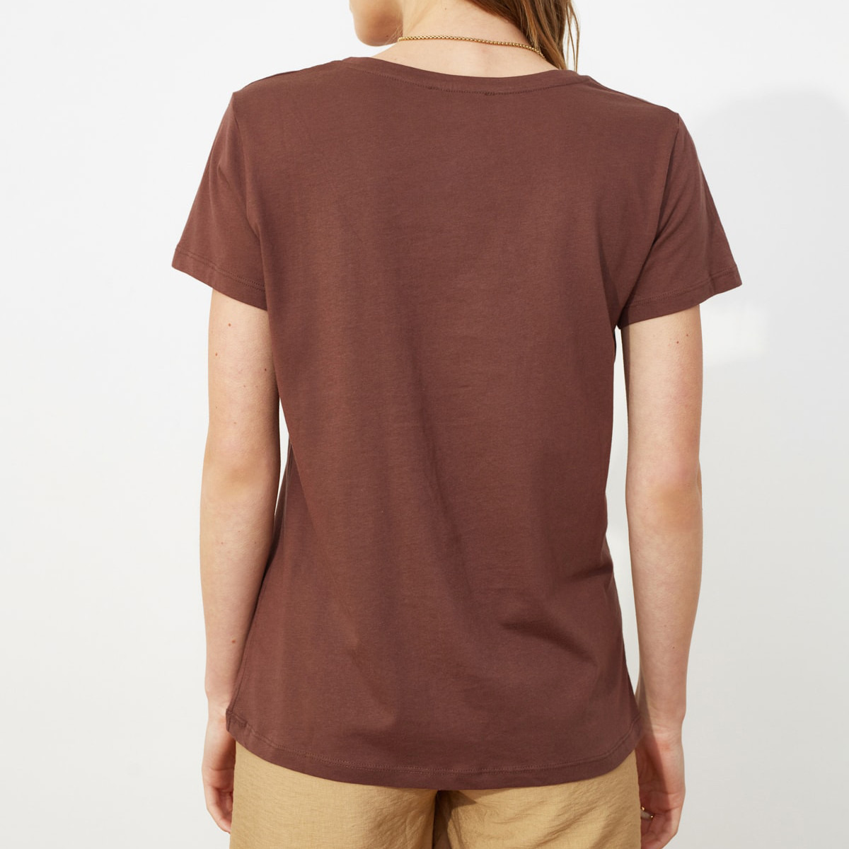 Pack of 2 Trendyol Women Cotton Solid Brown T-Shirt-women-clothing-tshirts-image-9