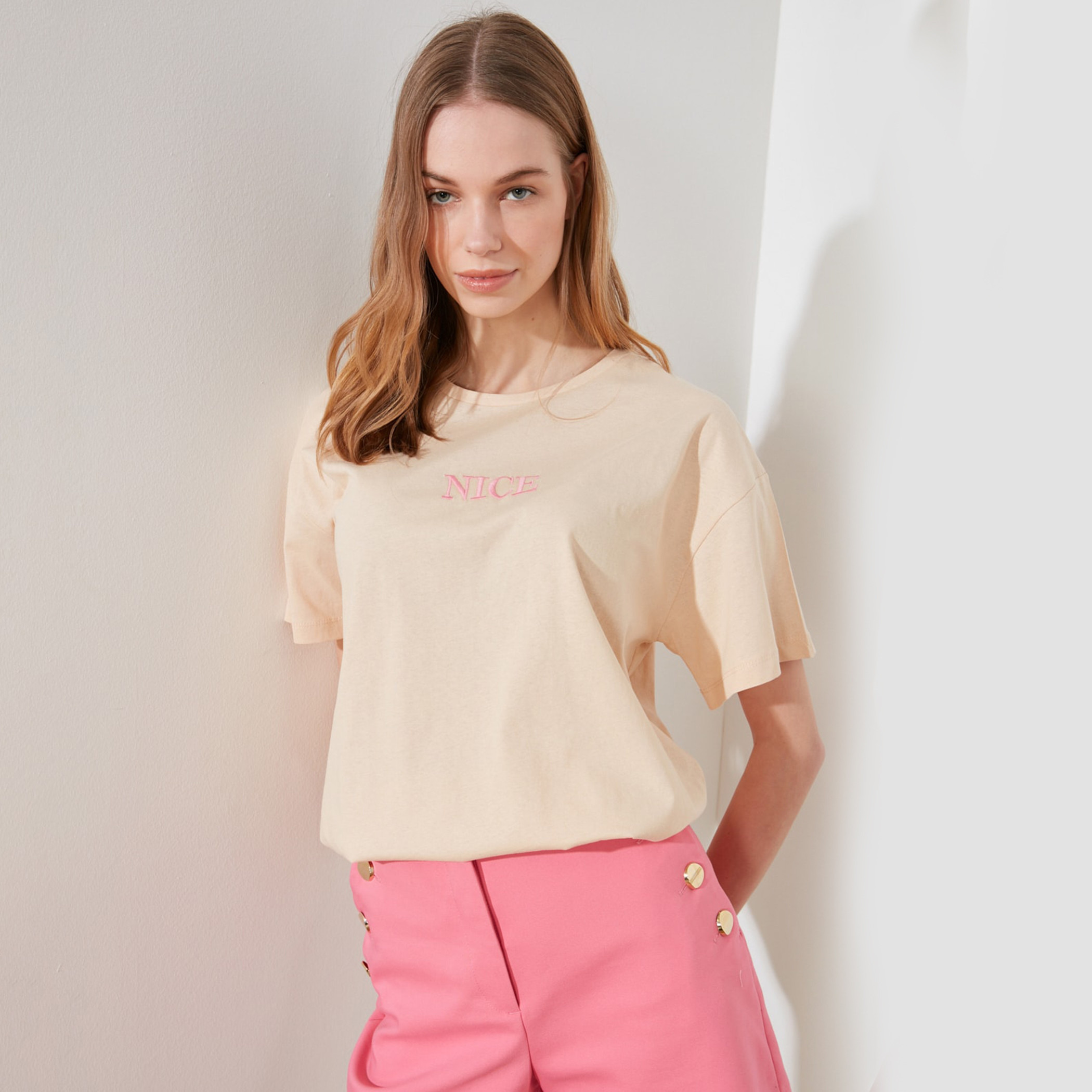 ترينديول بنى تي شيرت-women-clothing-tshirts-image-1