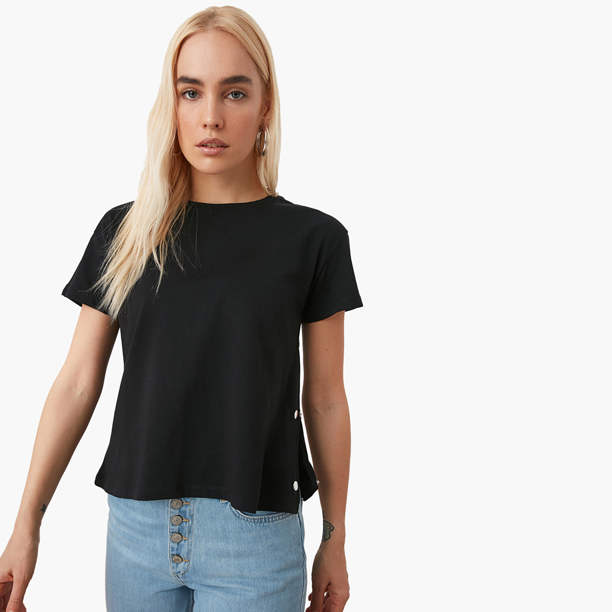 فيرو مودا أزرق تي شيرت-women-clothing-tshirts-image-1