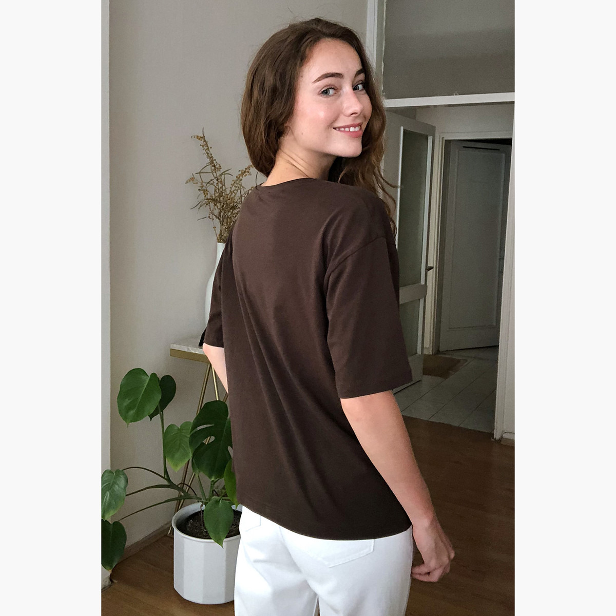 تيشيرت بياقة مستديرة وأكمام قصيرة وطبعات جرافيك من ترينديول-women-clothing-tshirts-image-5