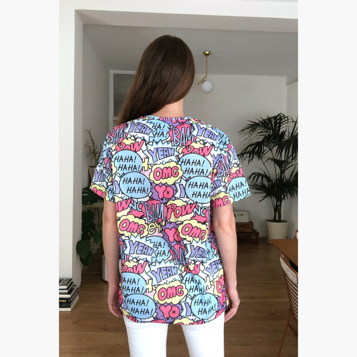 Trendyol Graphic Print Crew Neck T-shirt with Short Sleeves-women-clothing-tshirts-image-5