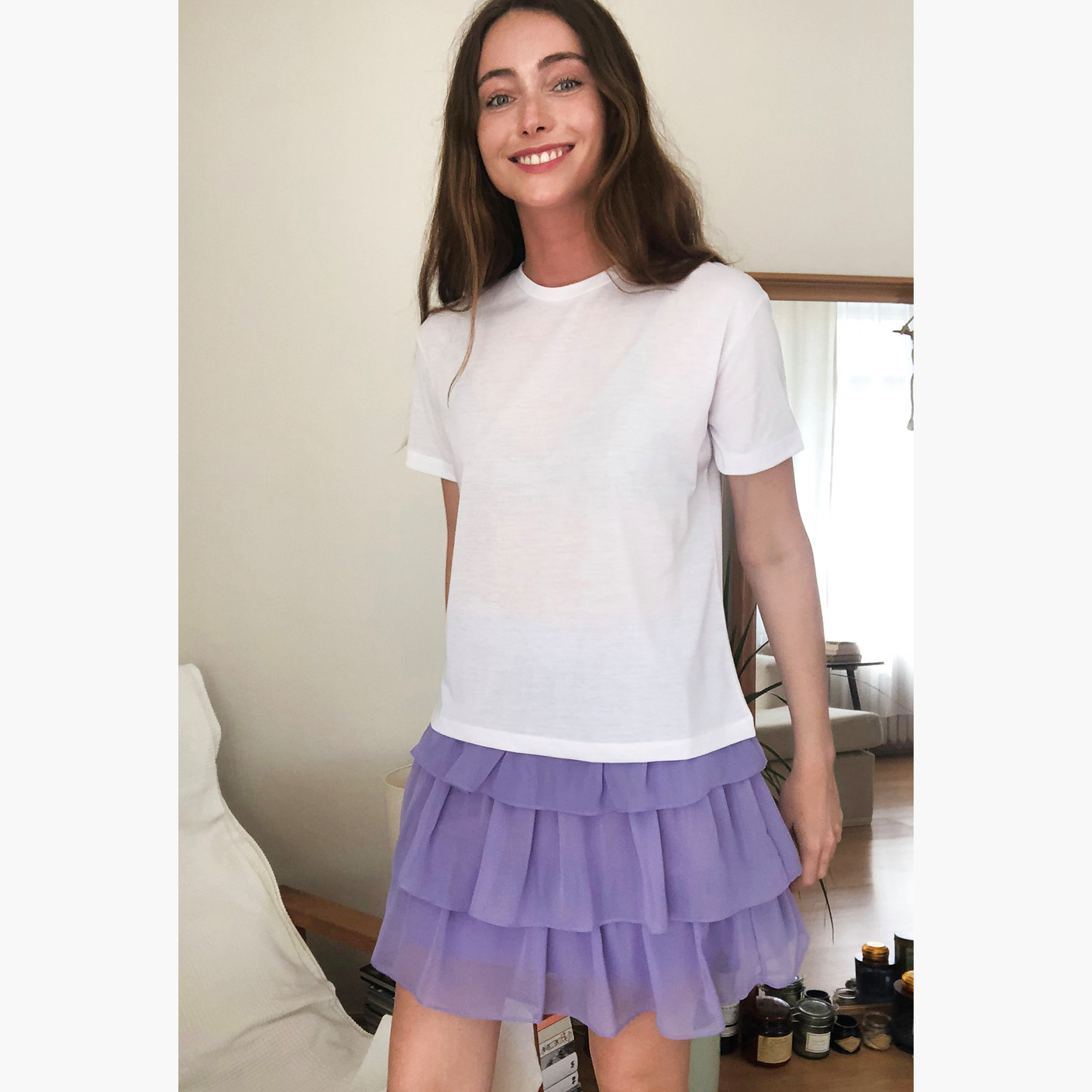 Trendyol Heathered T-shirt with Crew Neck and Short Sleeves-women-clothing-tshirts-image-5