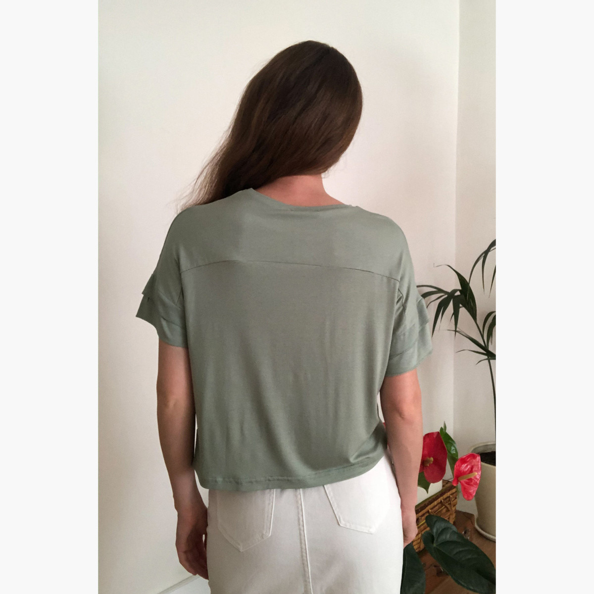 Trendyol Solid Crew Neck T-shirt with Short Sleeves-women-clothing-tshirts-image-5