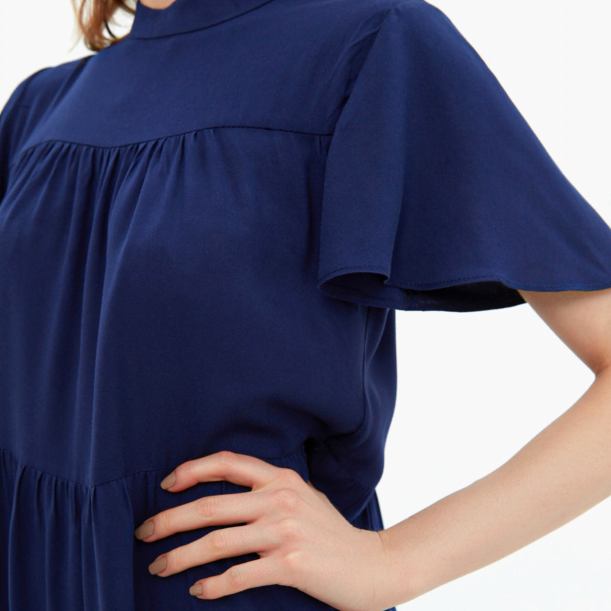 ترينديول أزرق متوسط الطول فستان-women-clothing-dresses-image-4
