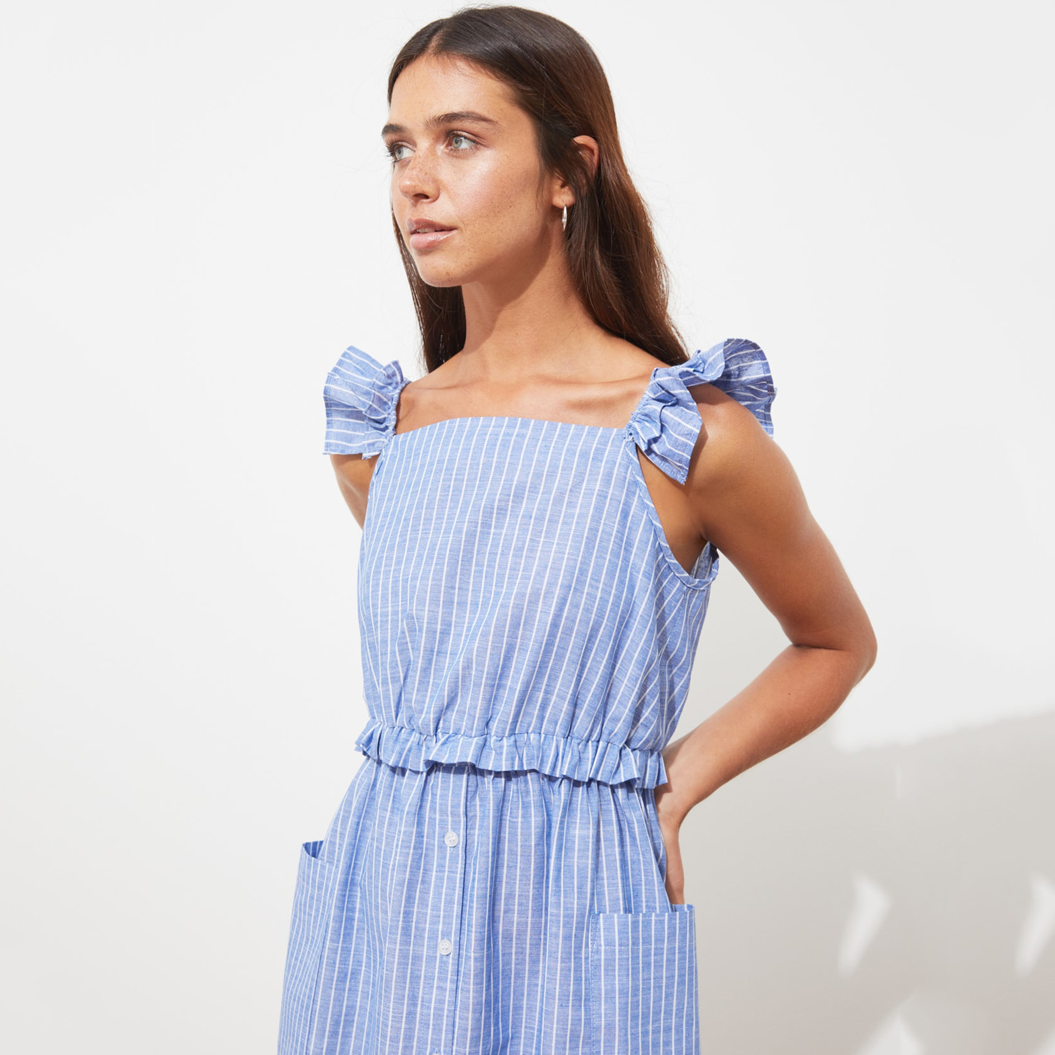 ترينديول أزرق متوسط الطول فستان-women-clothing-dresses-image-4