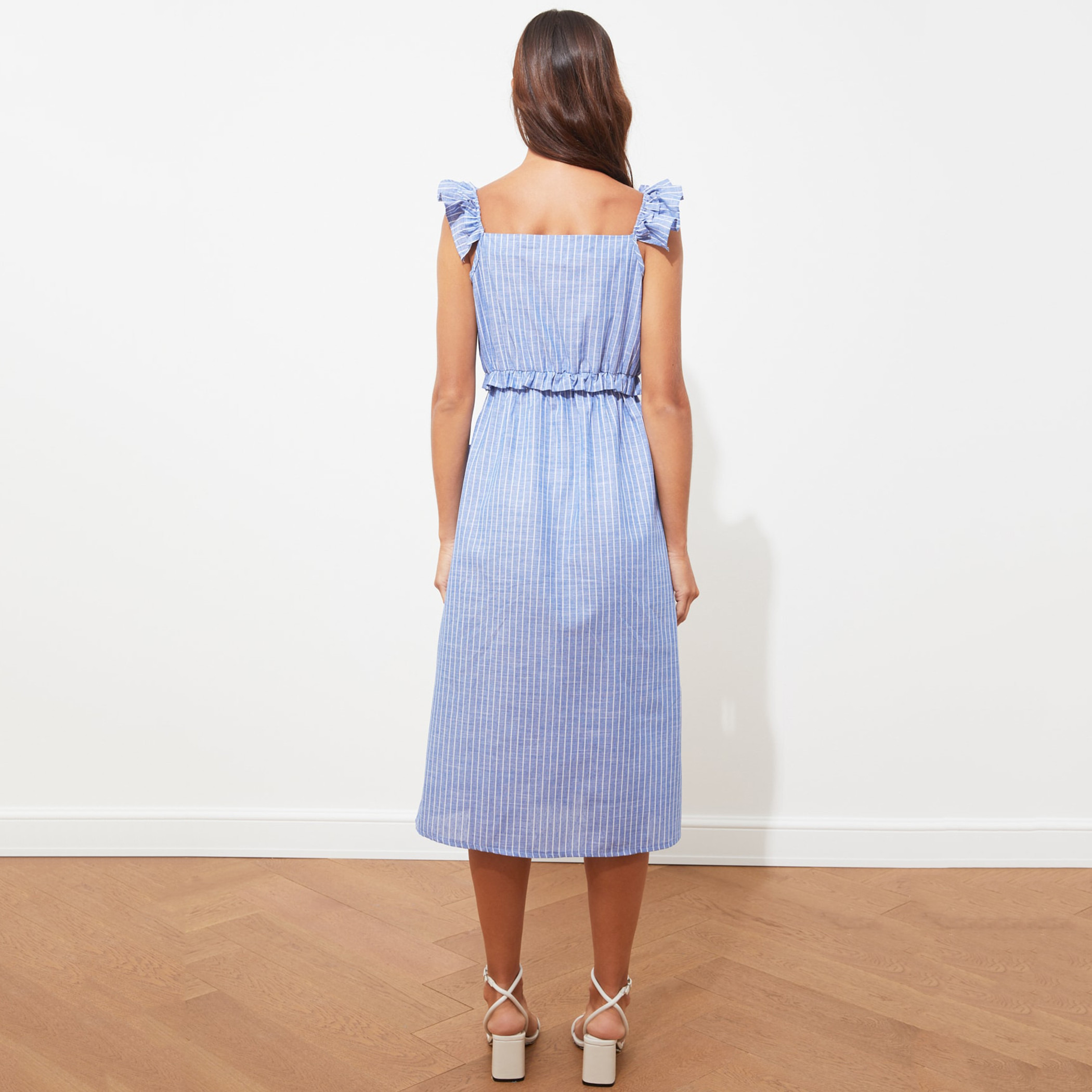 ترينديول أزرق متوسط الطول فستان-women-clothing-dresses-image-6