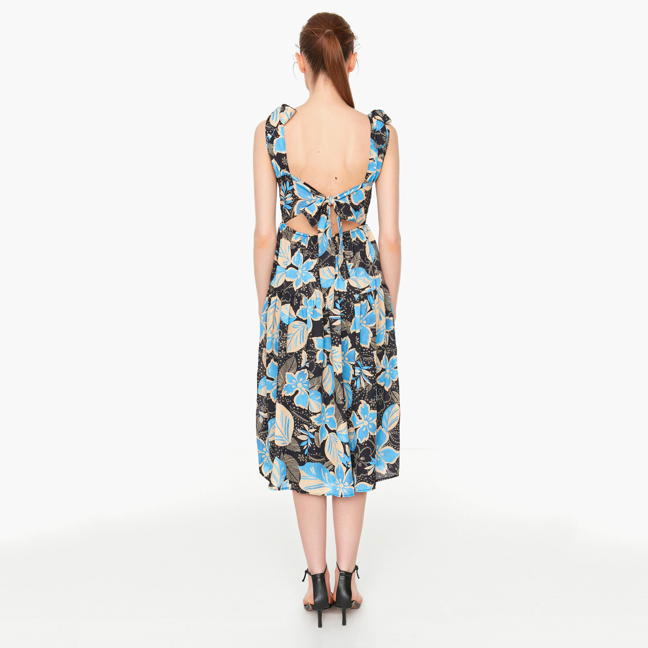 Trendyol Women Printed Multicolour Back Tie Sleeveless Midi Dress-women-clothing-dresses-image-5