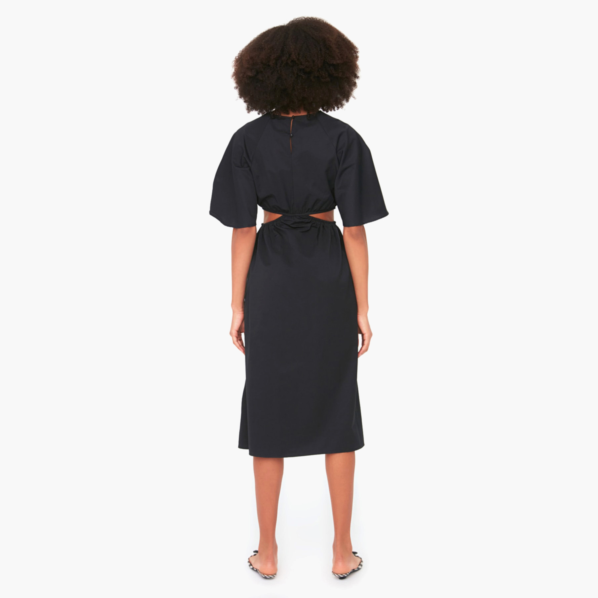 Trendyol Women Cut Out Detail Black Round Neck Midi Dress-women-clothing-dresses-image-5