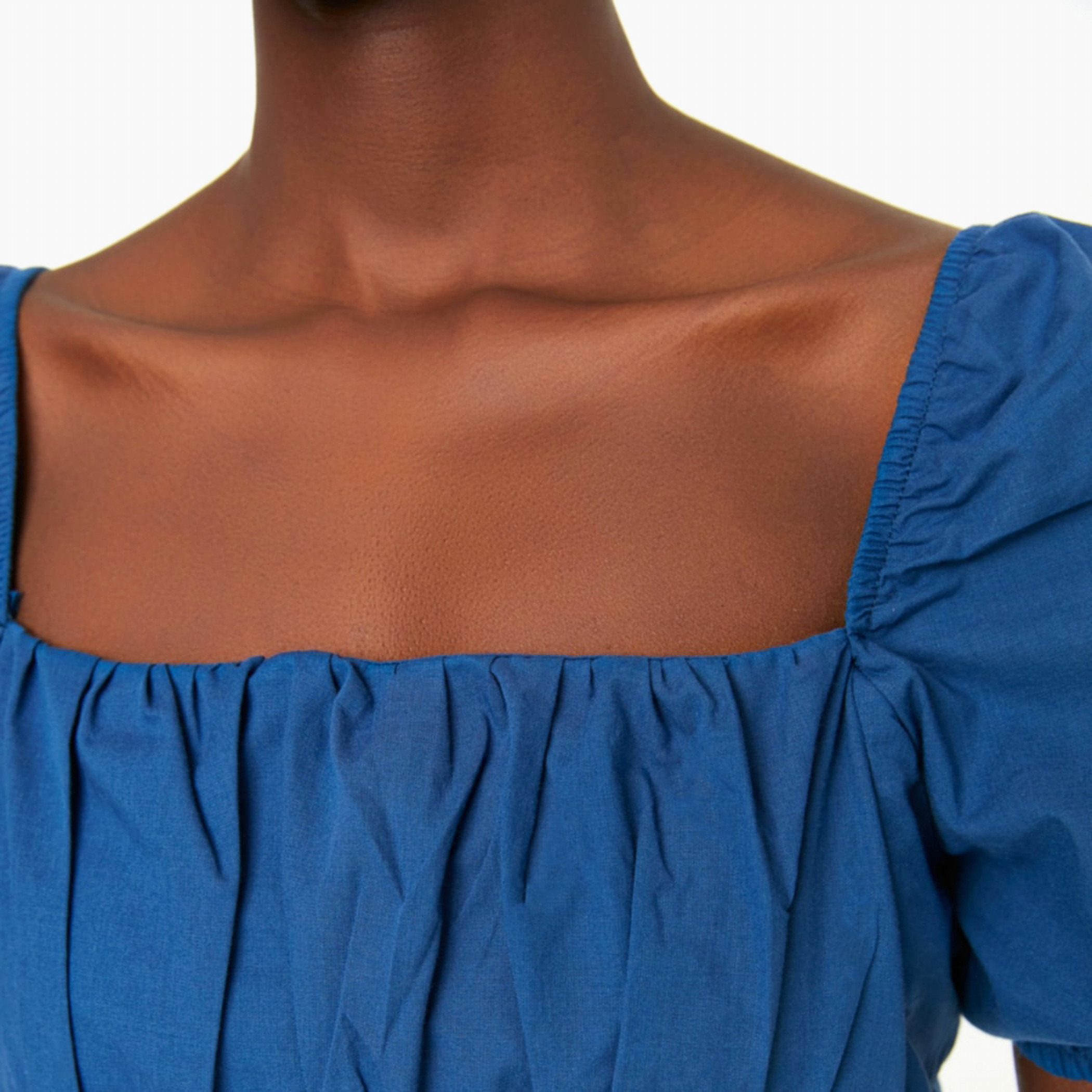 Trendyol Women Solid Blue Back Zipper Square Neck A-Line Dress-women-clothing-dresses-image-4