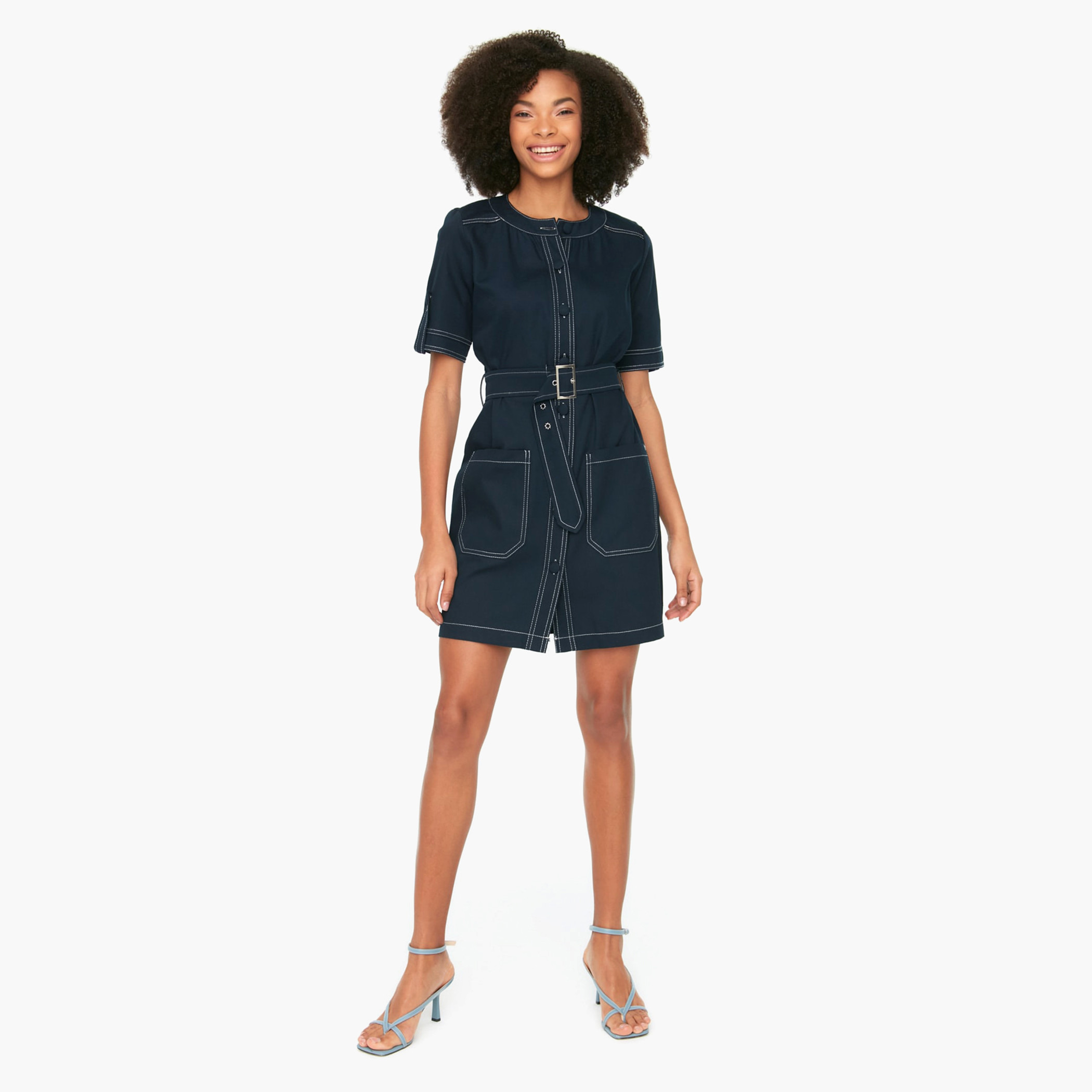ترينديول أزرق قصير فستان-women-clothing-dresses-image-1