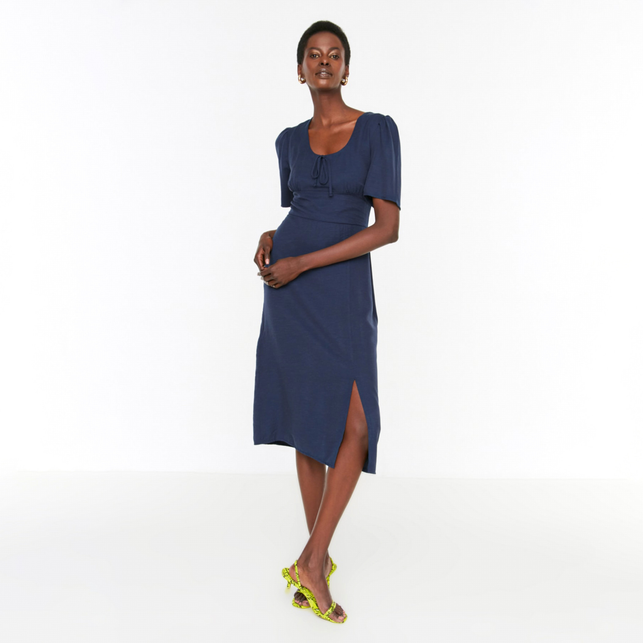 ترينديول أزرق متوسط الطول فستان-women-clothing-dresses-image-2