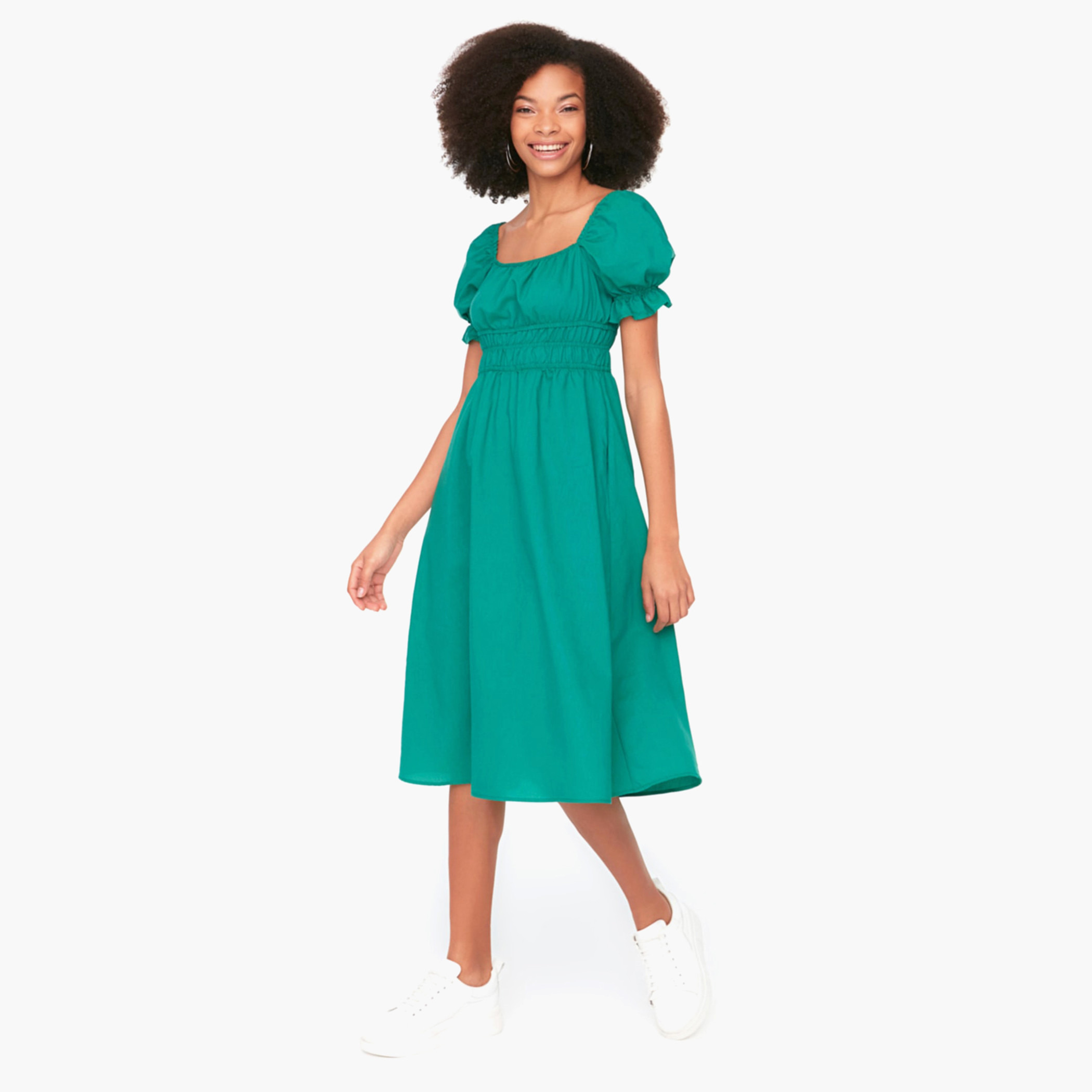 ترينديول أخضر متوسط الطول فستان-women-clothing-dresses-image-1