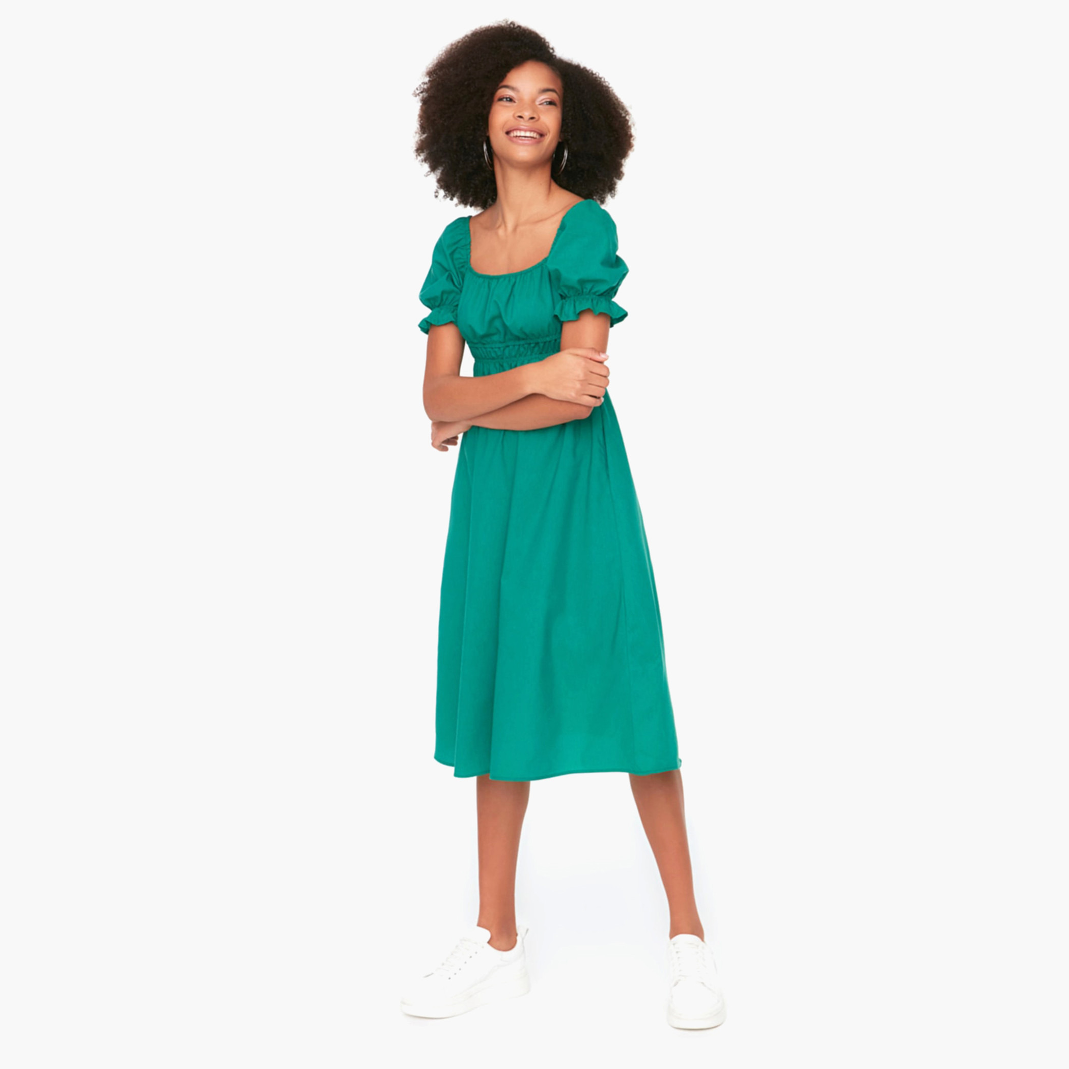 ترينديول أخضر متوسط الطول فستان-women-clothing-dresses-image-2