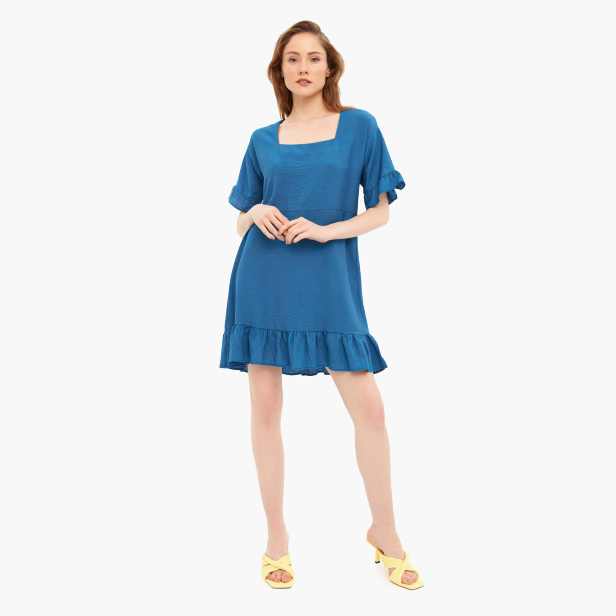 ترينديول أزرق قصير فستان-women-clothing-dresses-image-1